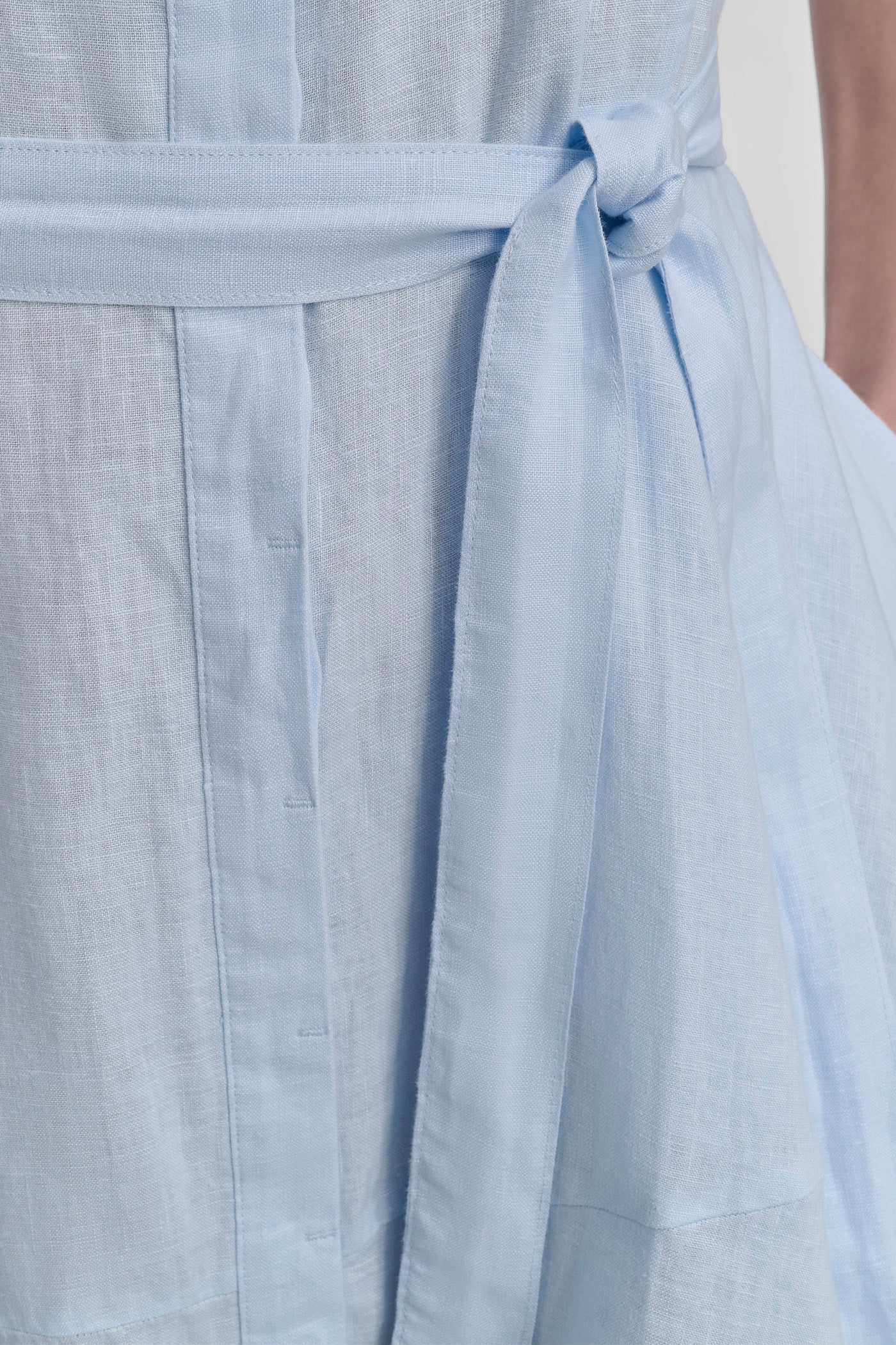 SHORT SLEEVE LINEN WRAP DRESS VIEW 7 | 9-5 Edit