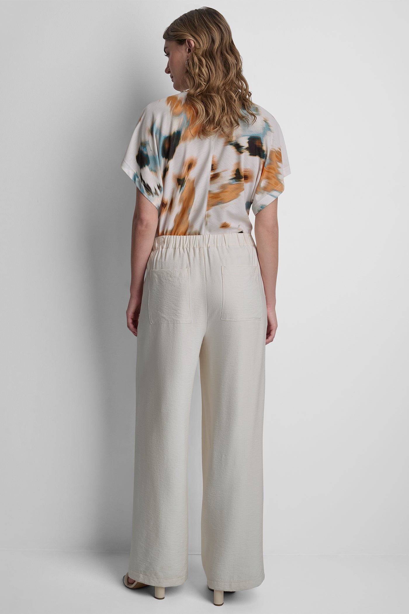 SEAMED WIDE LEG PULL-ON PANT VIEW 3 | Pants & Denim