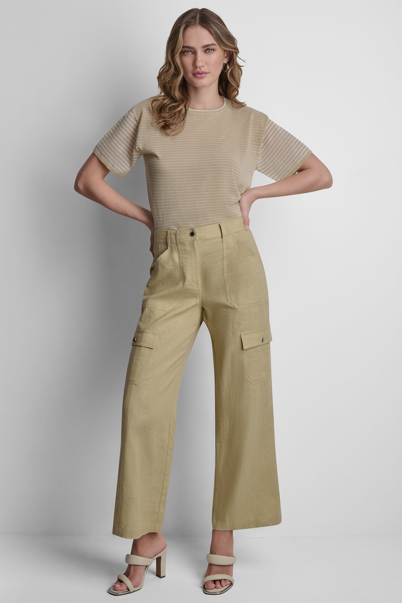 MID-RISE LINEN-BLEND STRAIGHT-LEG CARGO PANT VIEW 5 | Pants & Denim