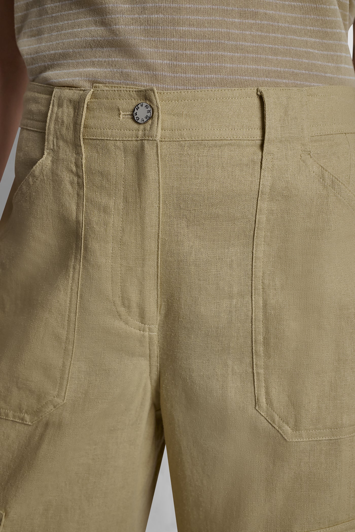 MID-RISE LINEN-BLEND STRAIGHT-LEG CARGO PANT VIEW 7 | Pants & Denim
