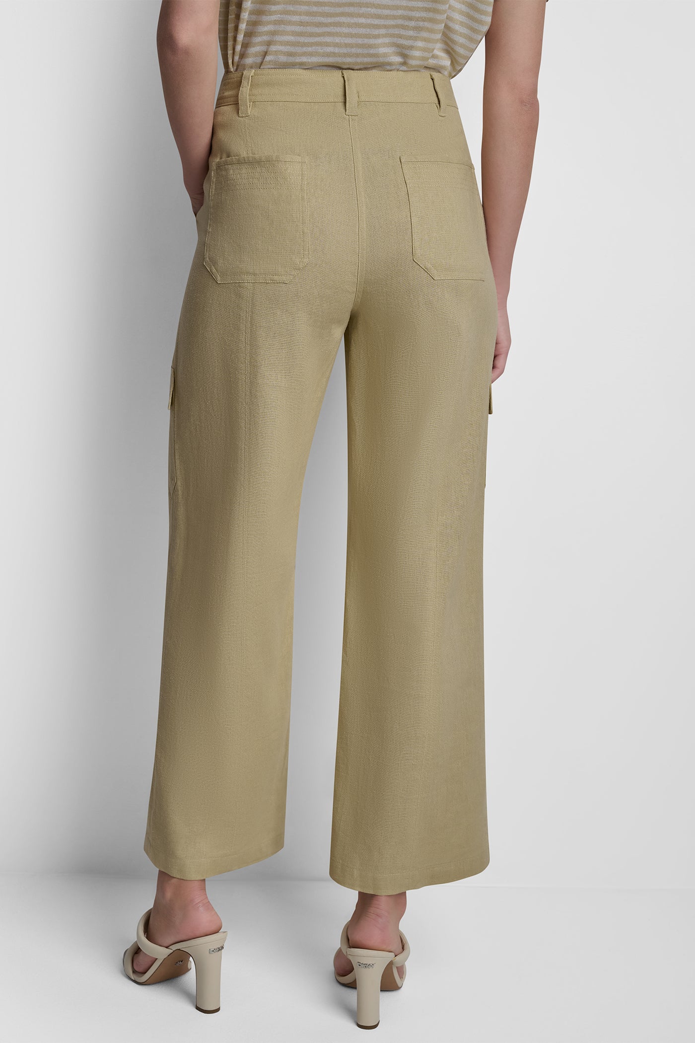 MID-RISE LINEN-BLEND STRAIGHT-LEG CARGO PANT VIEW 3 | Pants & Denim