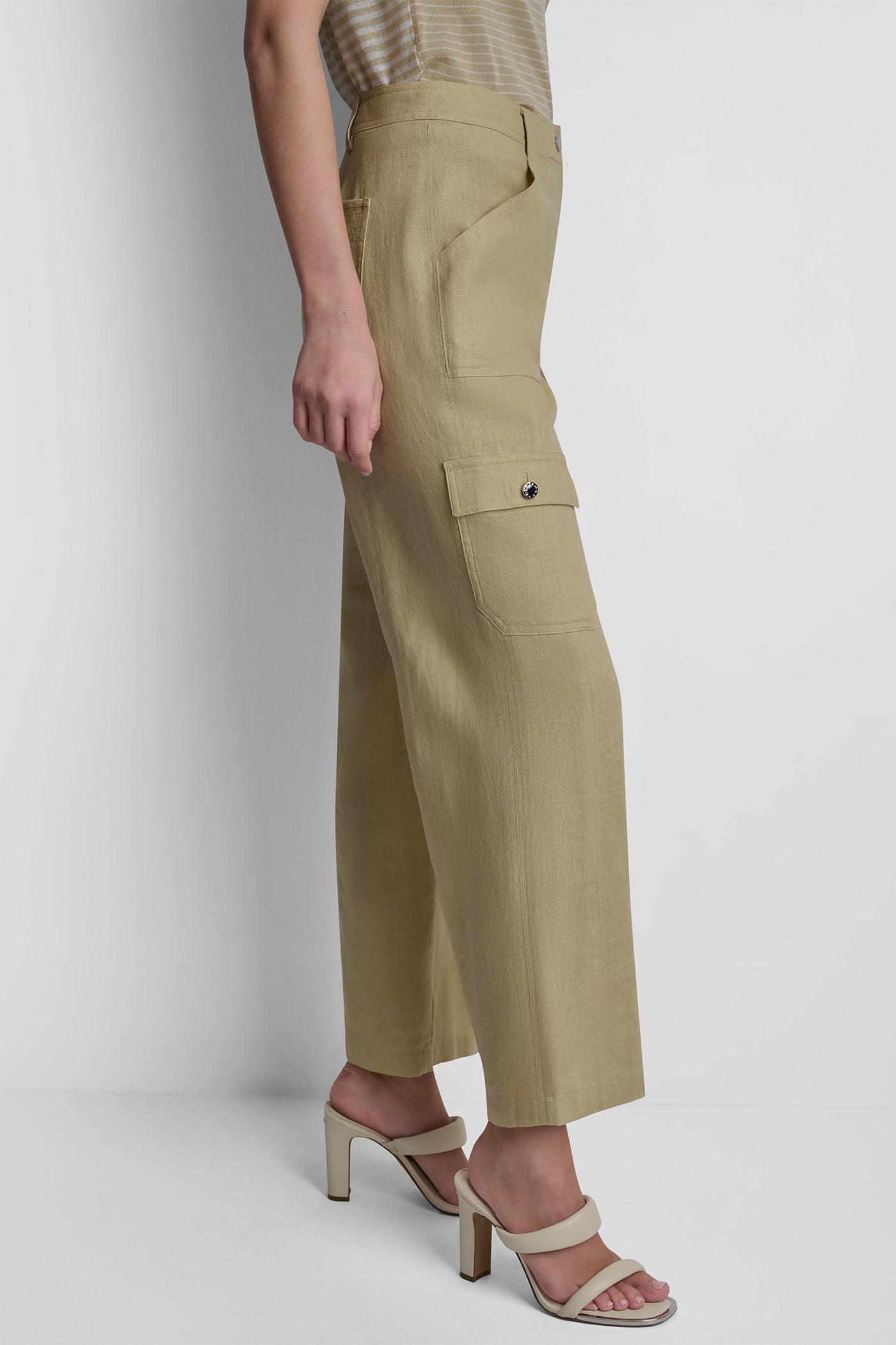 MID-RISE LINEN-BLEND STRAIGHT-LEG CARGO PANT VIEW 4 | Pants & Denim