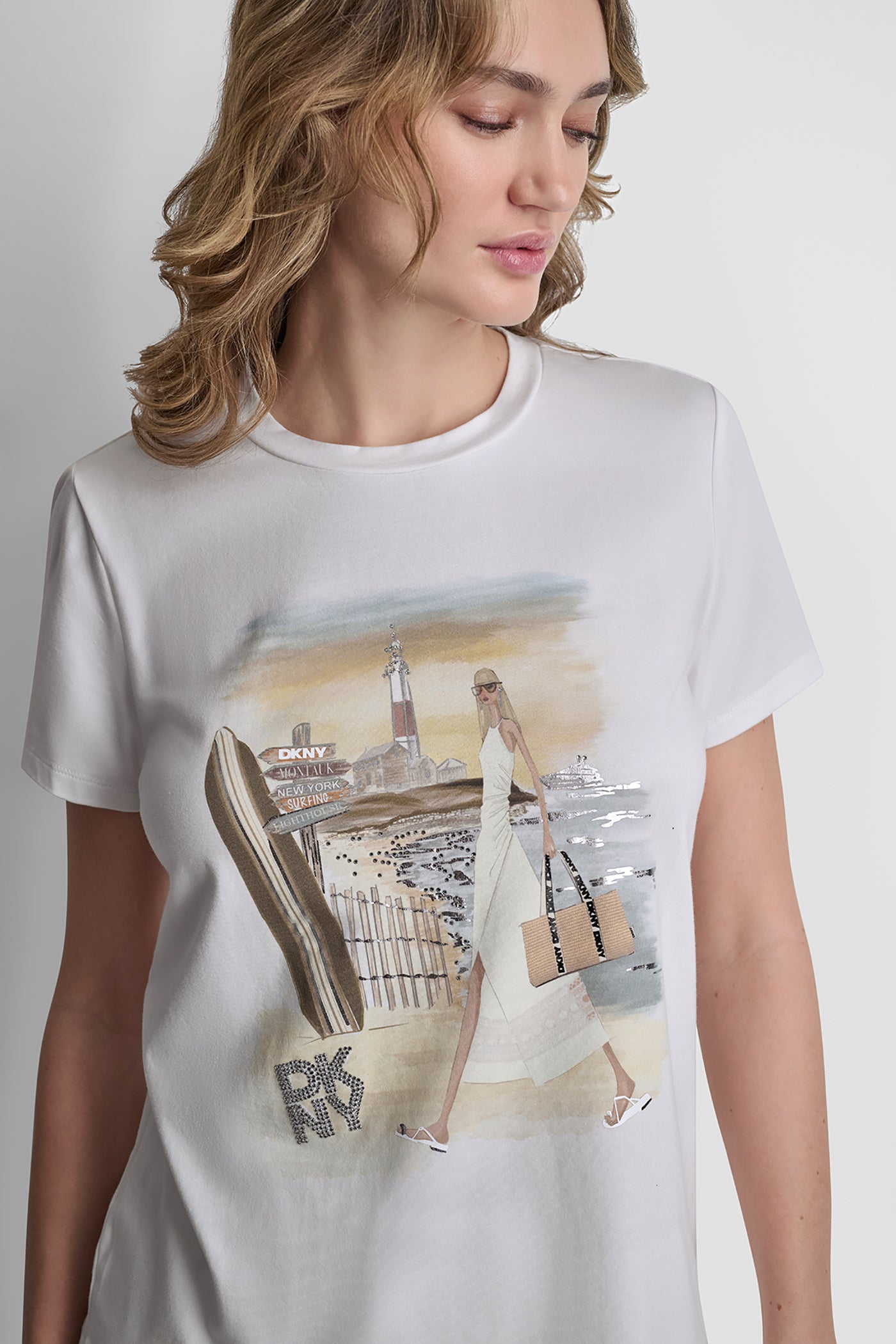 White MONTAUK GRAPHIC TEE, BACK VIEW | New Arrivals