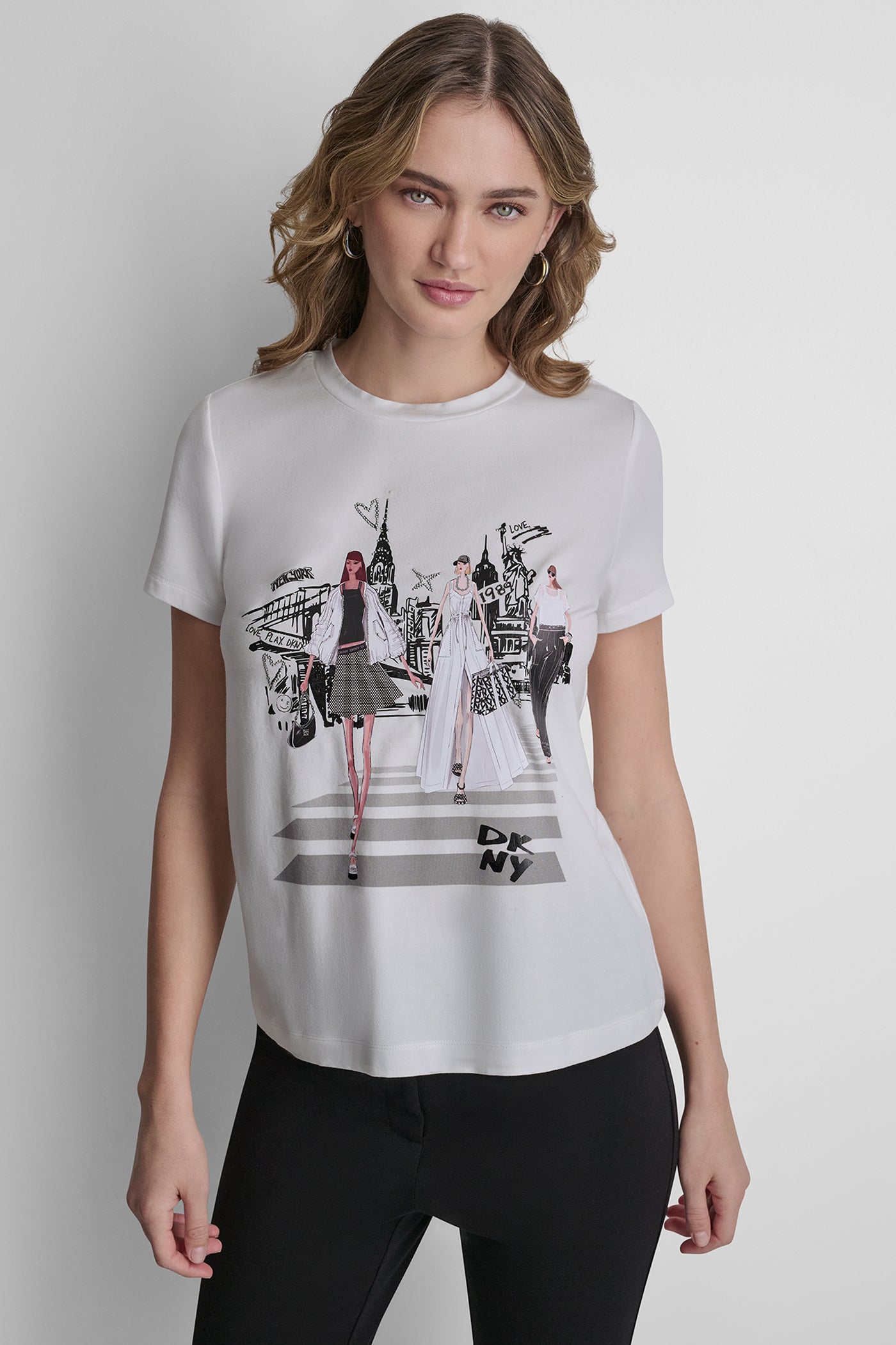 White NEW YORK ICONS GRAPHIC TEE, VIEW 2 | New clothing
