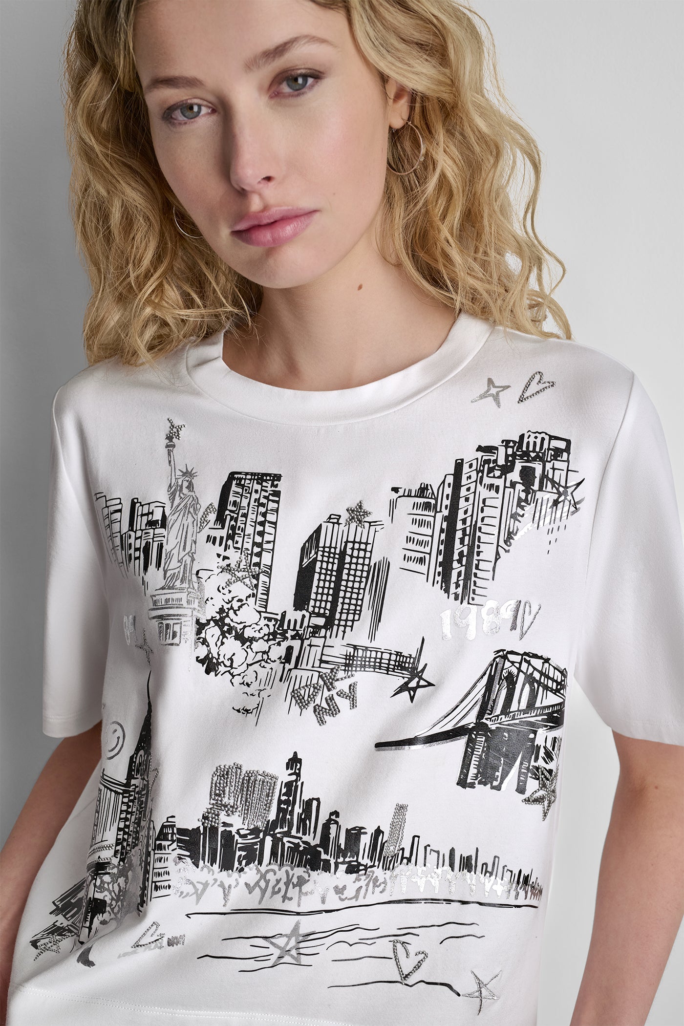 White NEW YORK TOILE GRAPHIC TEE, BACK VIEW | New Arrivals