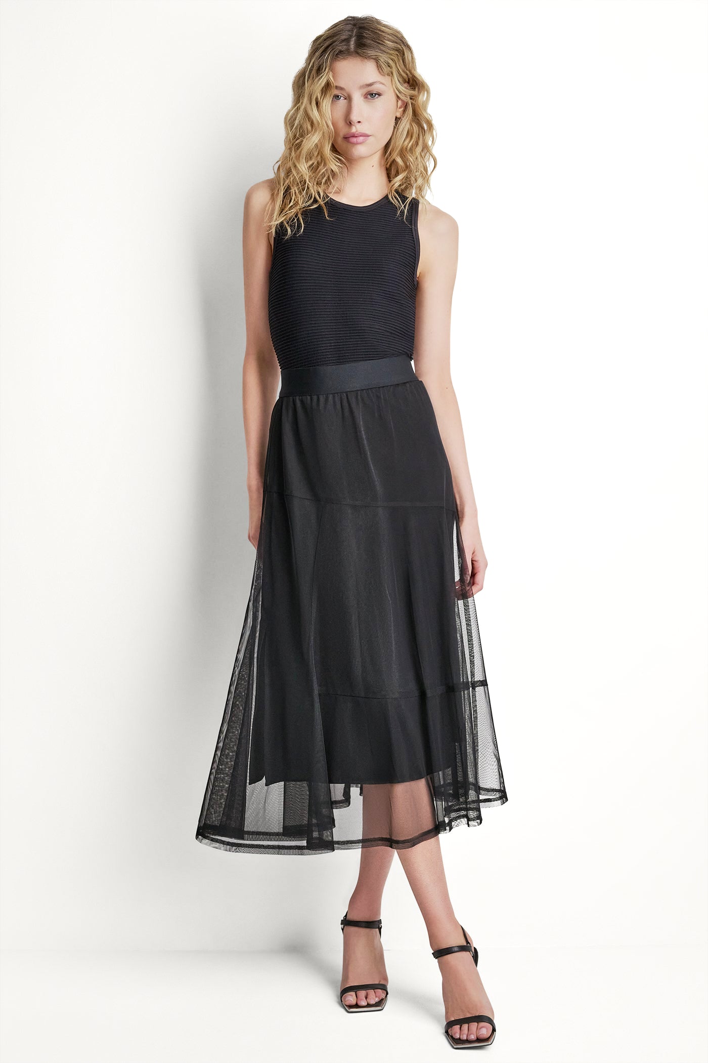LAYERED MESH MIDI SKIRT VIEW 5