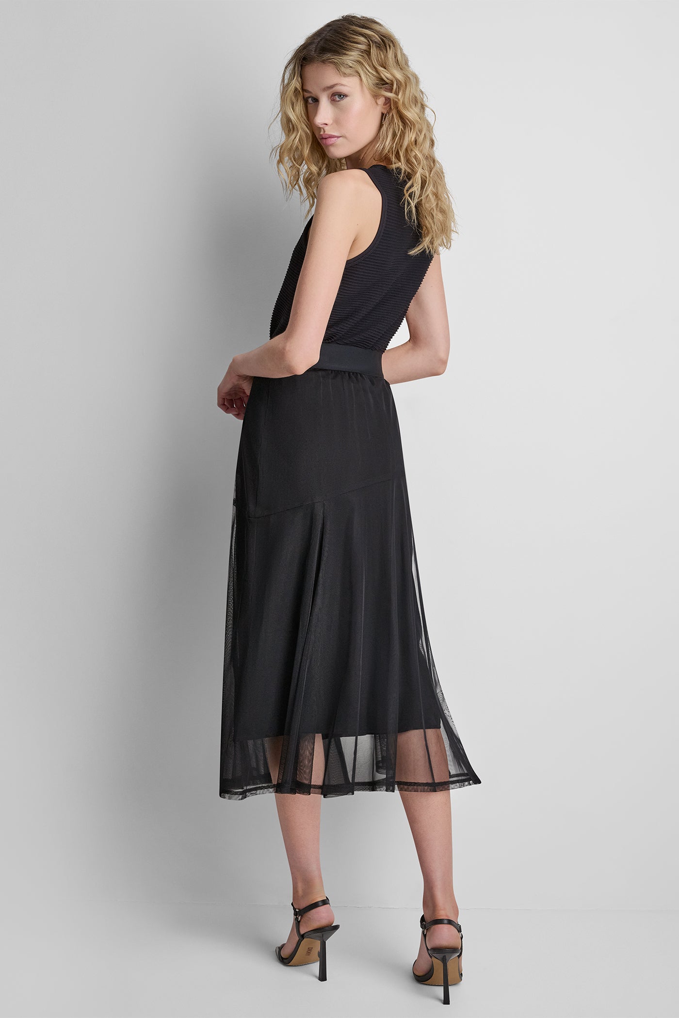 LAYERED MESH MIDI SKIRT VIEW 7 | DKNY Promo
