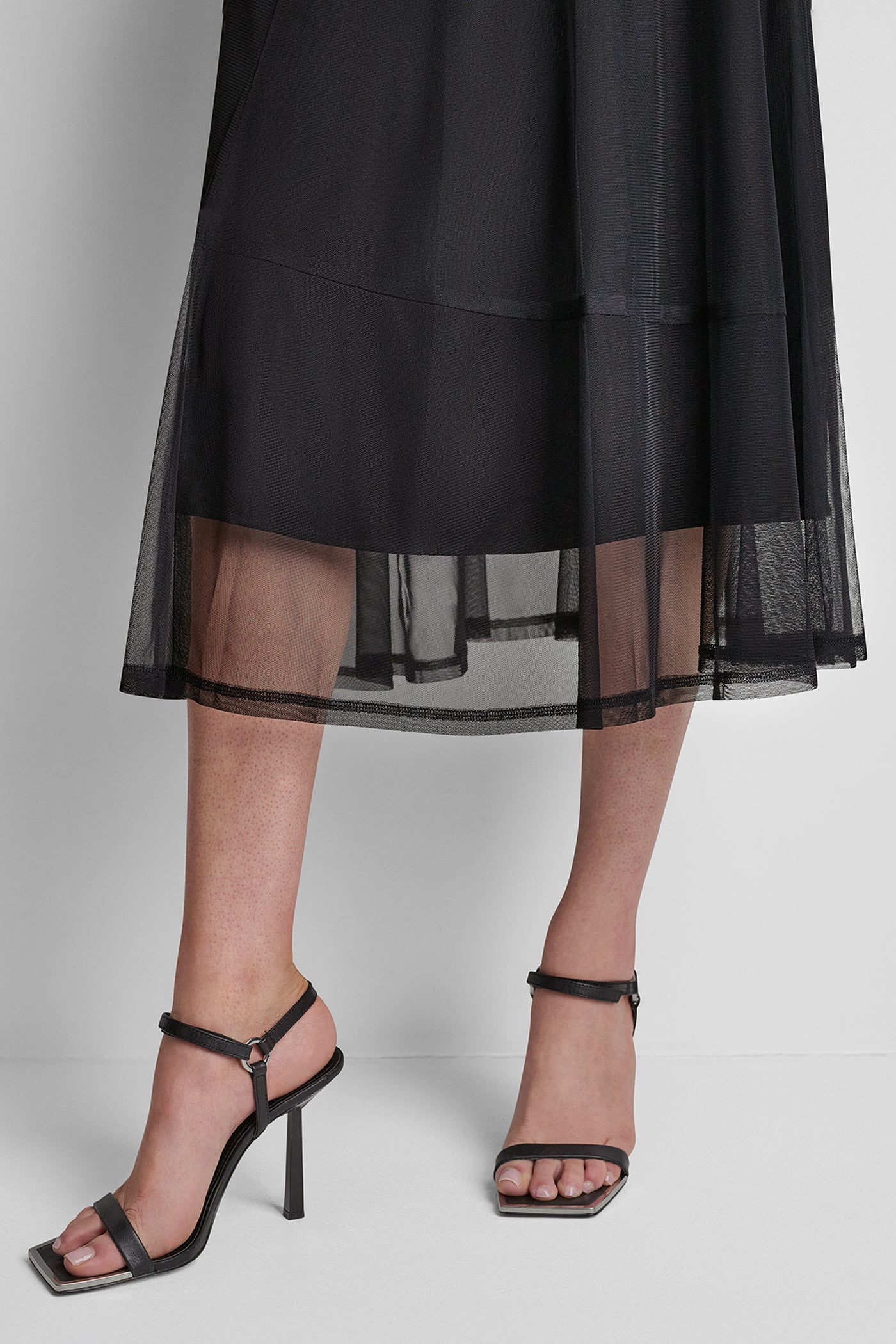 LAYERED MESH MIDI SKIRT VIEW 5 | DKNY Promo