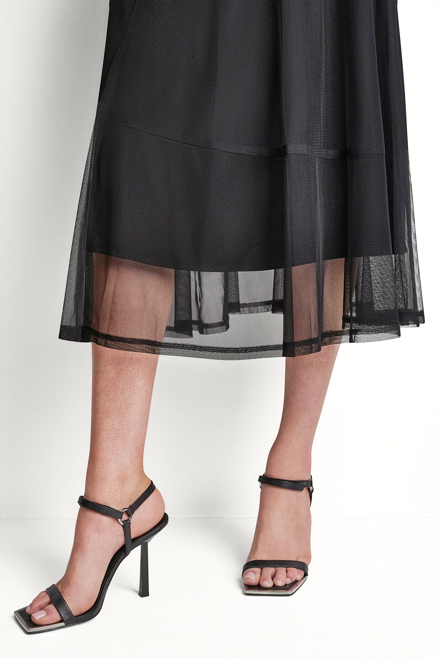 LAYERED MESH MIDI SKIRT VIEW 7