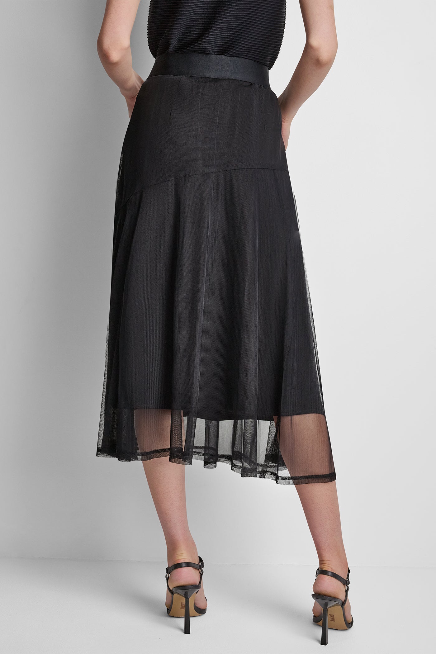 LAYERED MESH MIDI SKIRT VIEW 4 | DKNY Promo