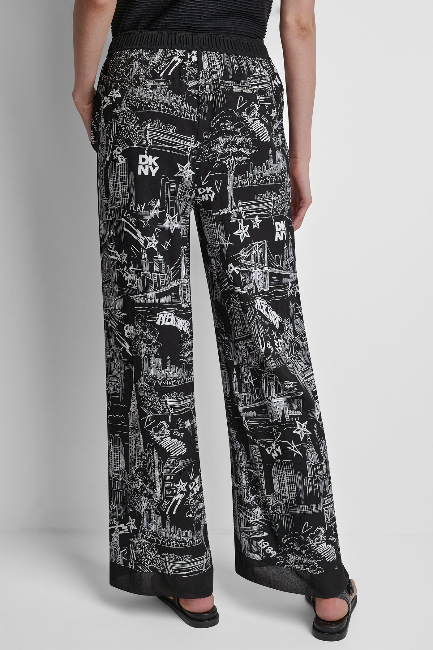 PRINTED DRAWSTRING WIDE LEG PANT VIEW 3 | New Arrivals