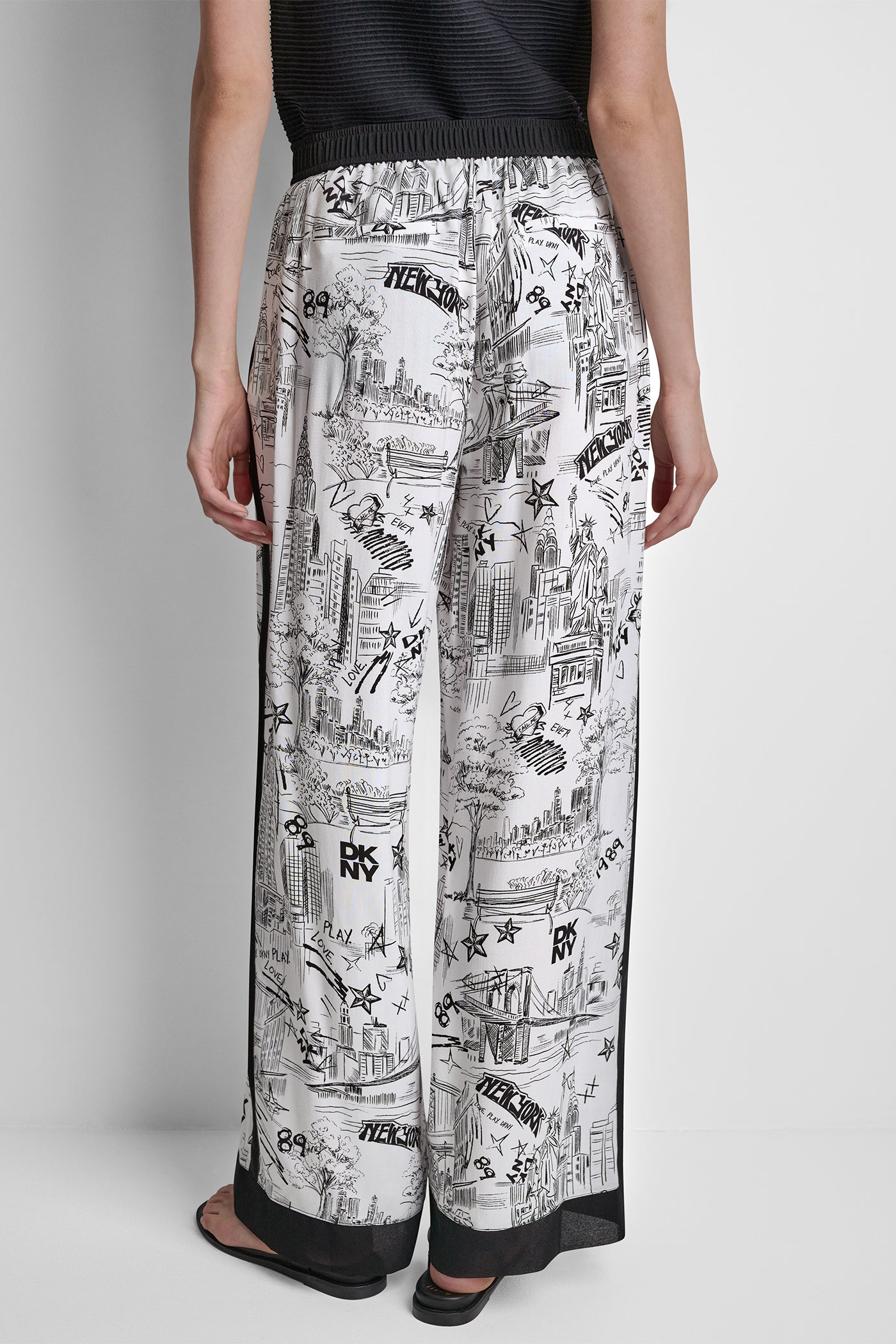 PRINTED DRAWSTRING WIDE LEG PANT VIEW 3 | New Arrivals