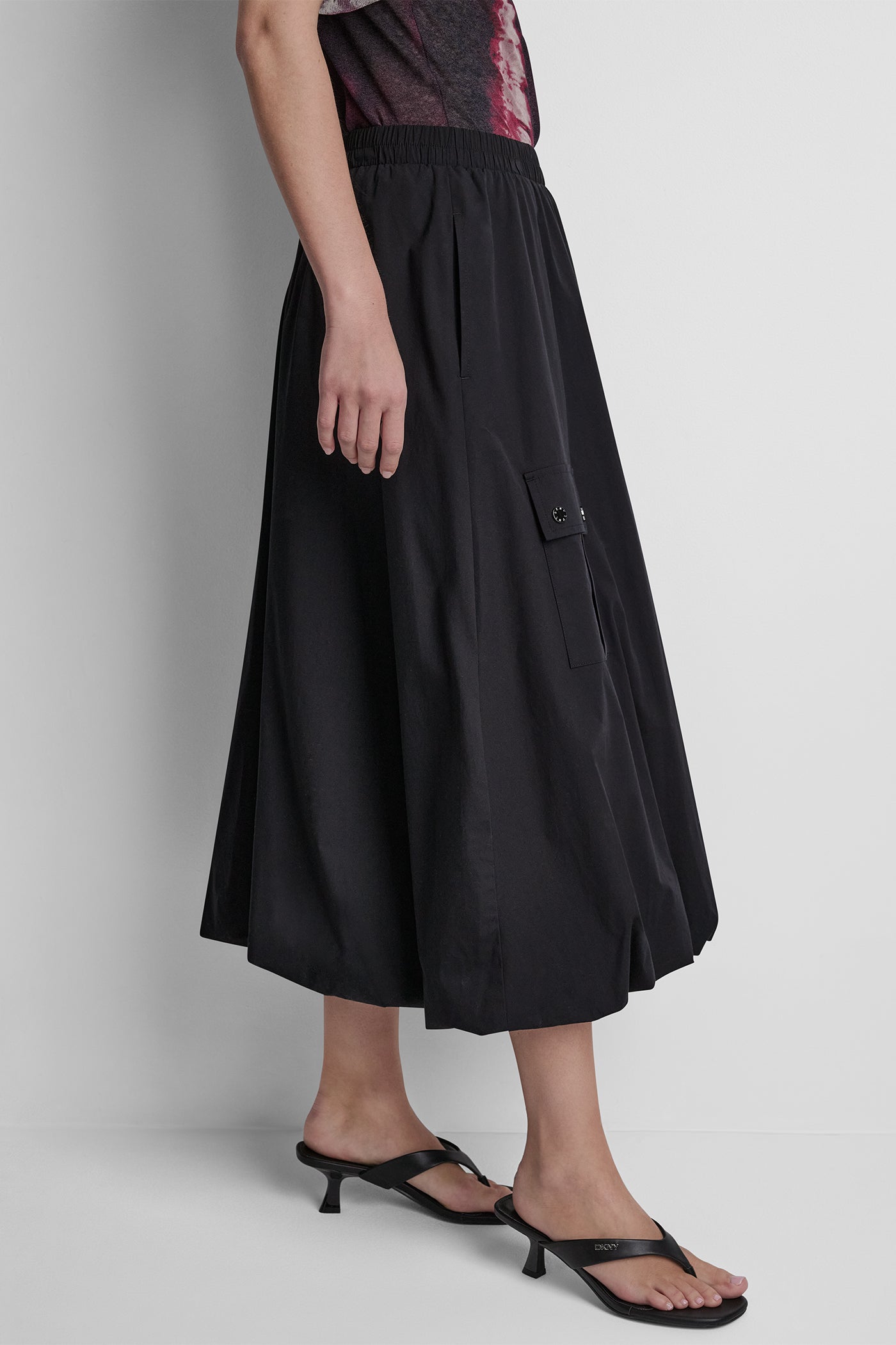 CARGO POCKET BUBBLE MIDI SKIRT VIEW 4