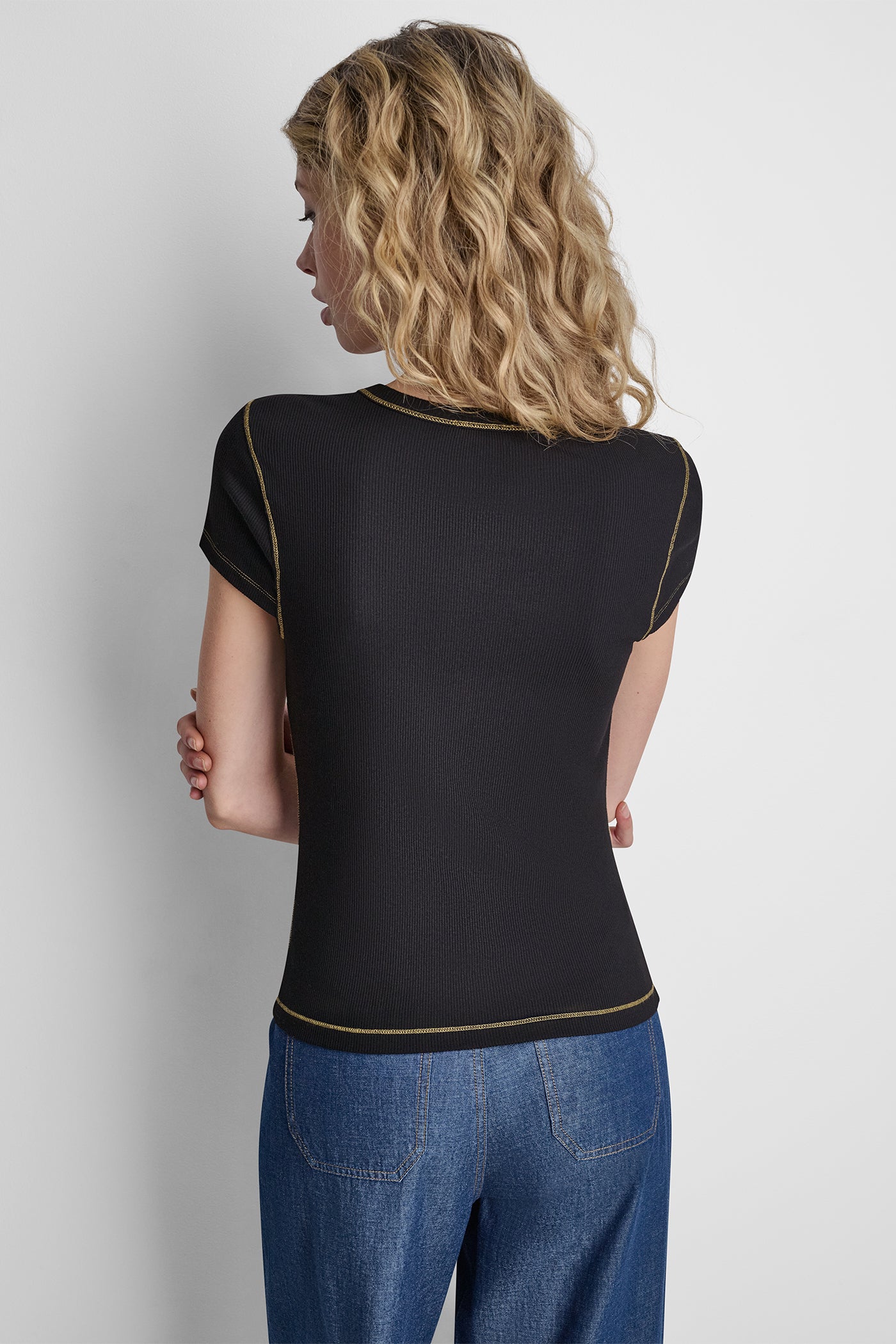 CONTRAST STITCH KNIT TOP VIEW 3 | New Arrivals