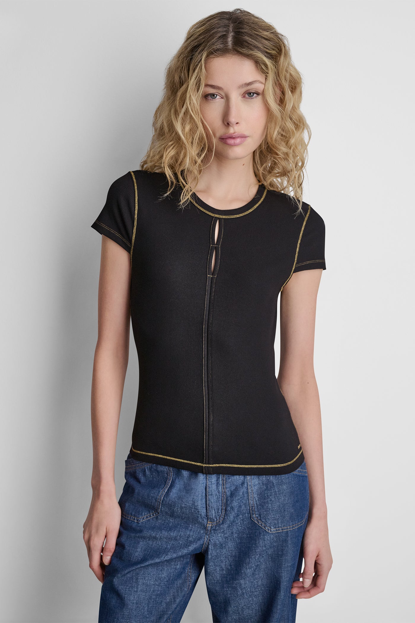CONTRAST STITCH KNIT TOP VIEW 5 | New Arrivals