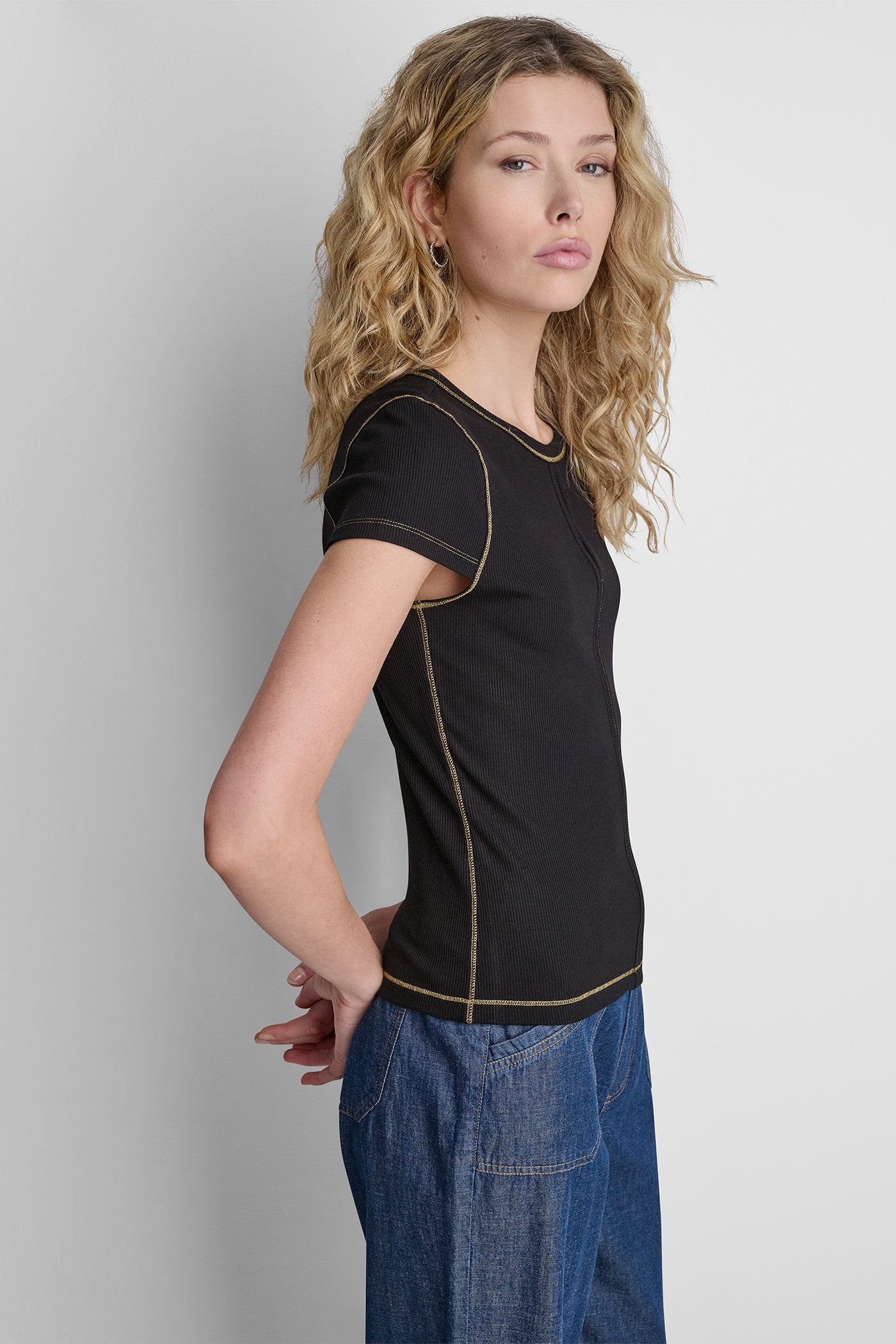 CONTRAST STITCH KNIT TOP VIEW 4 | New Arrivals