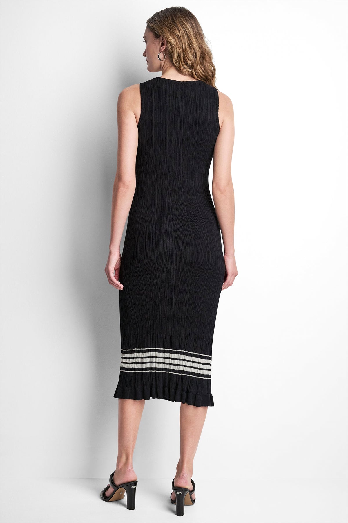 RIBBED STRIPE MIDI SWEATER DRESS VIEW 2