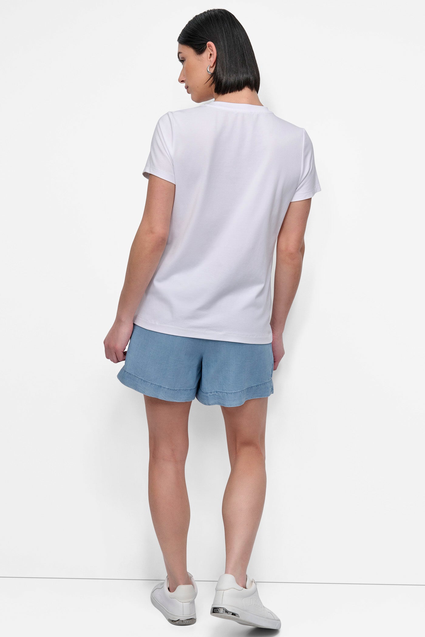 White BROOKLYN BRIDGE EMBELLISHED TEE, BACK VIEW | Tees & Tanks