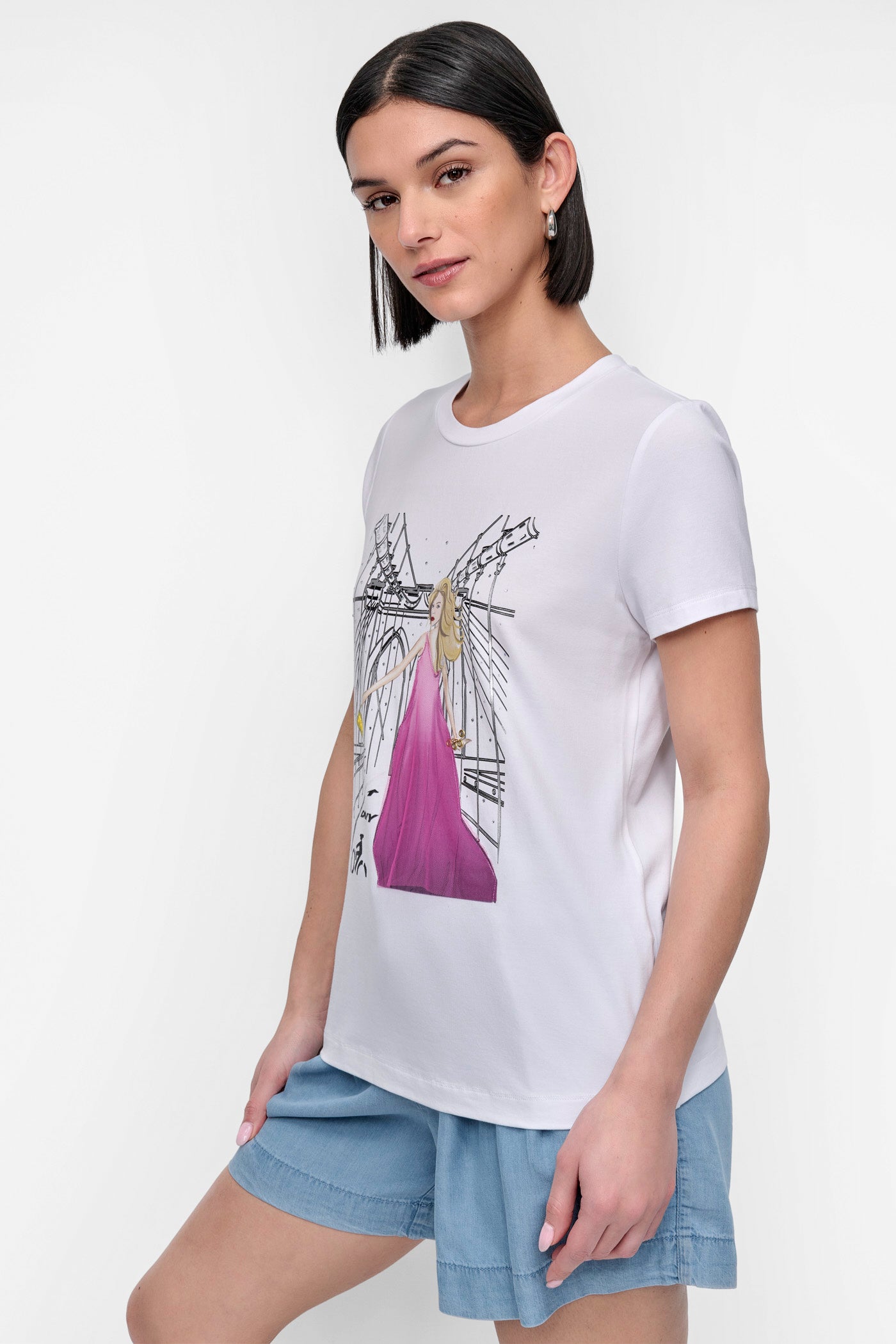 BROOKLYN BRIDGE EMBELLISHED TEE VIEW 3 | Tees & Tanks
