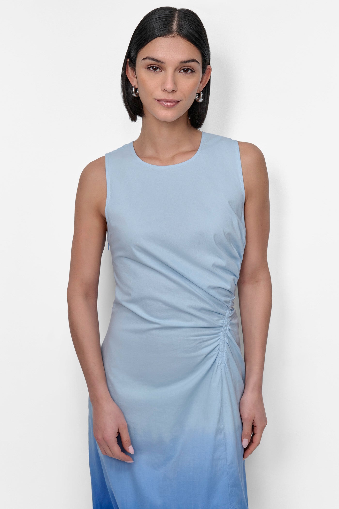SLEEVELESS PRINTED DIP DYE SIDE RUCHE VIEW 4 | Summer Essentials
