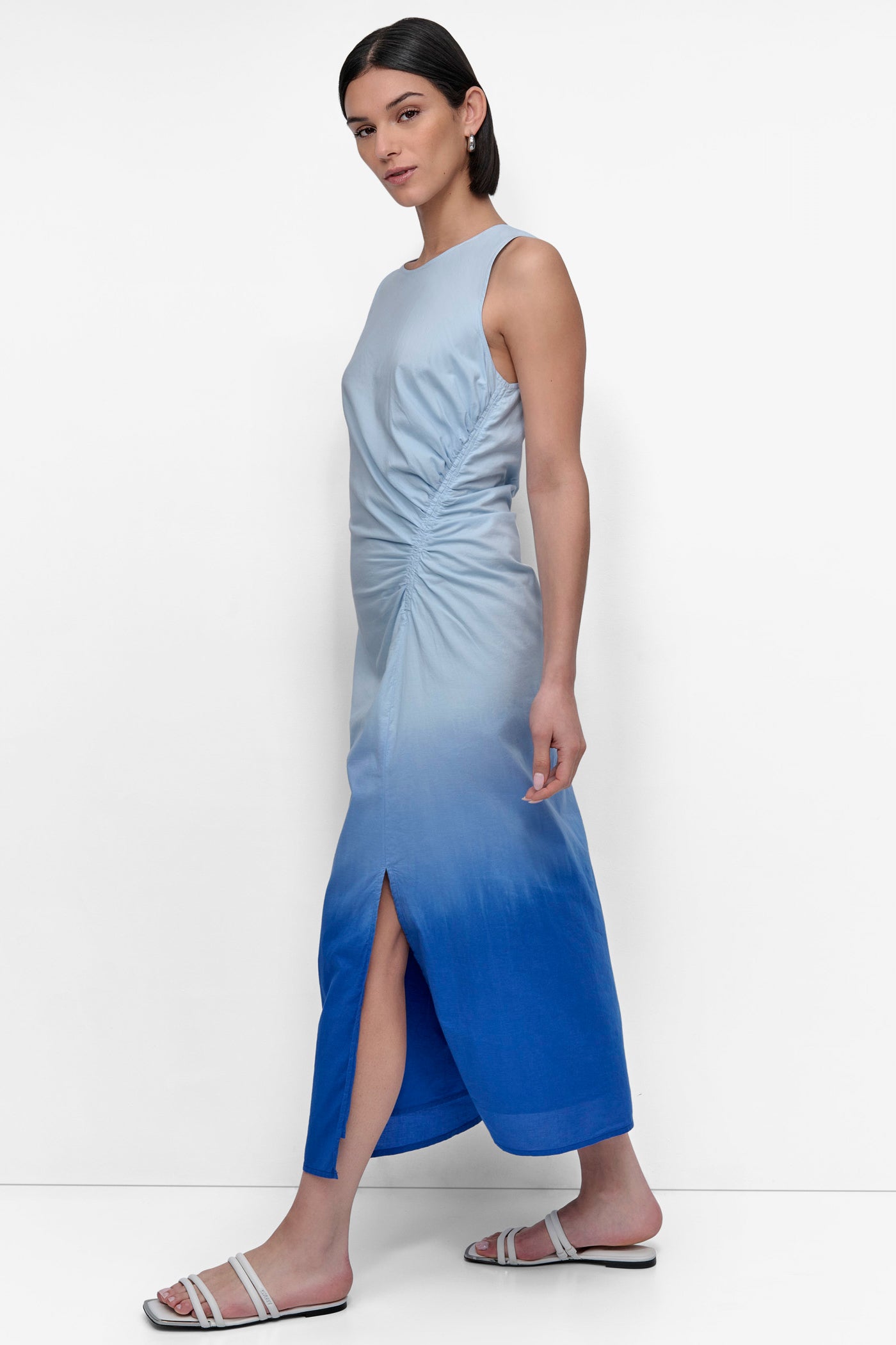 SLEEVELESS PRINTED DIP DYE SIDE RUCHE VIEW 3 | Summer Essentials