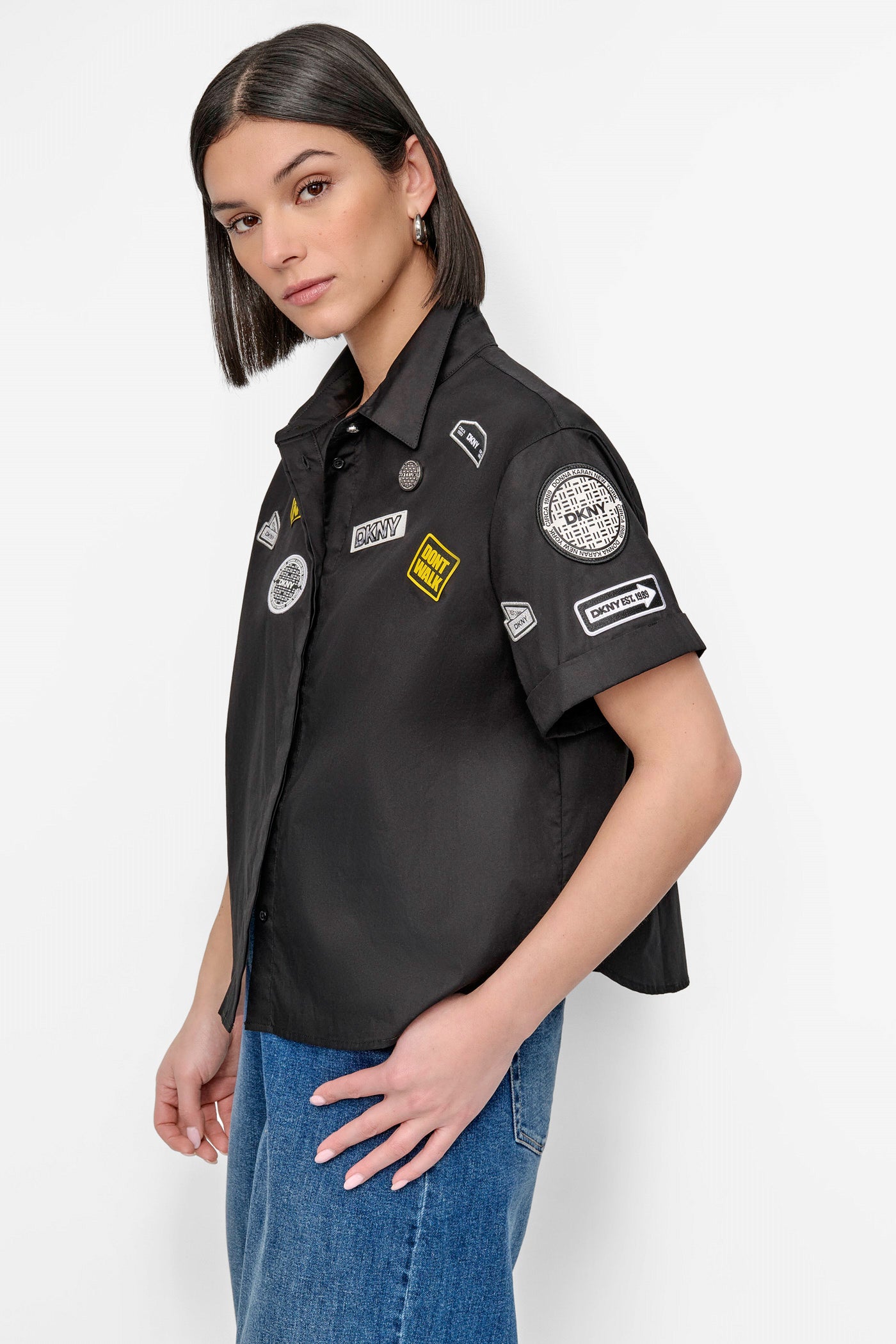 SHORT SLEEVE EMBELLISHED SHIRT VIEW 3 | 9-5 Edit