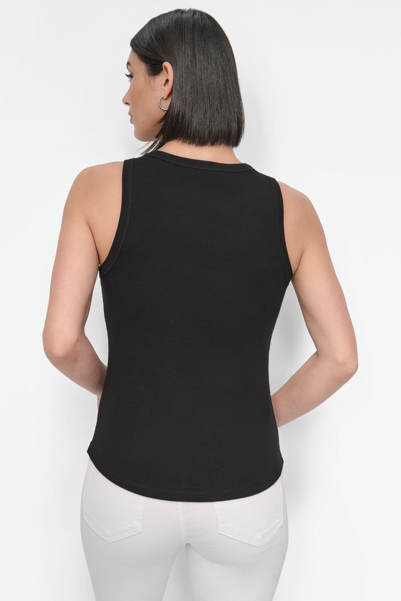 Black EMBELLISHED TANK, BACK VIEW | Tees & Tanks