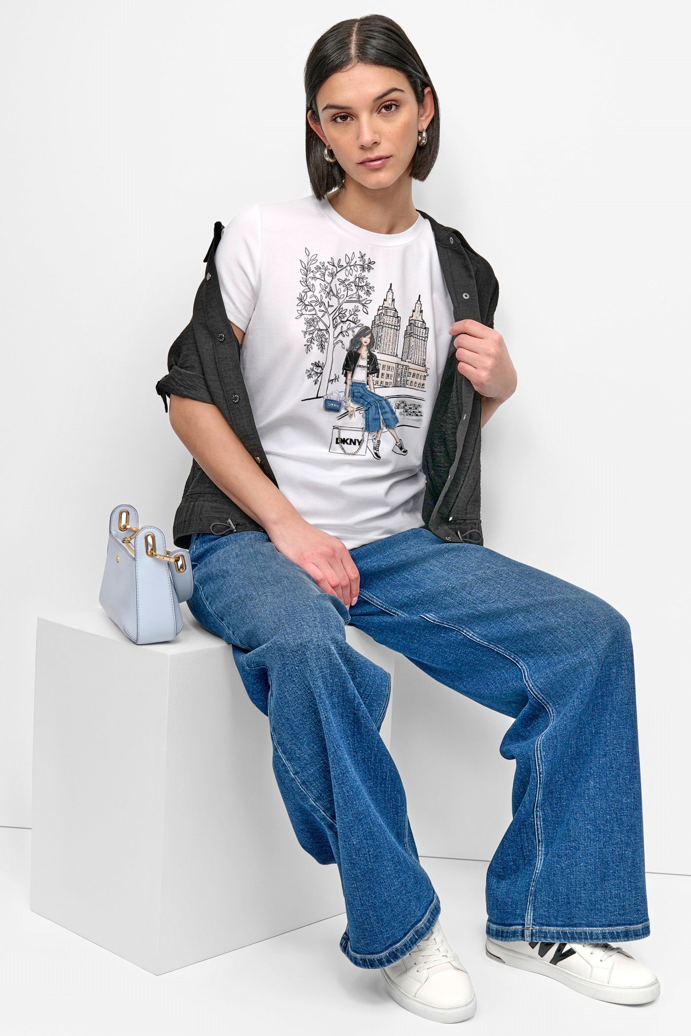 BOW BRIDGE EMBELLISHED GRAPHIC TEE VIEW 7