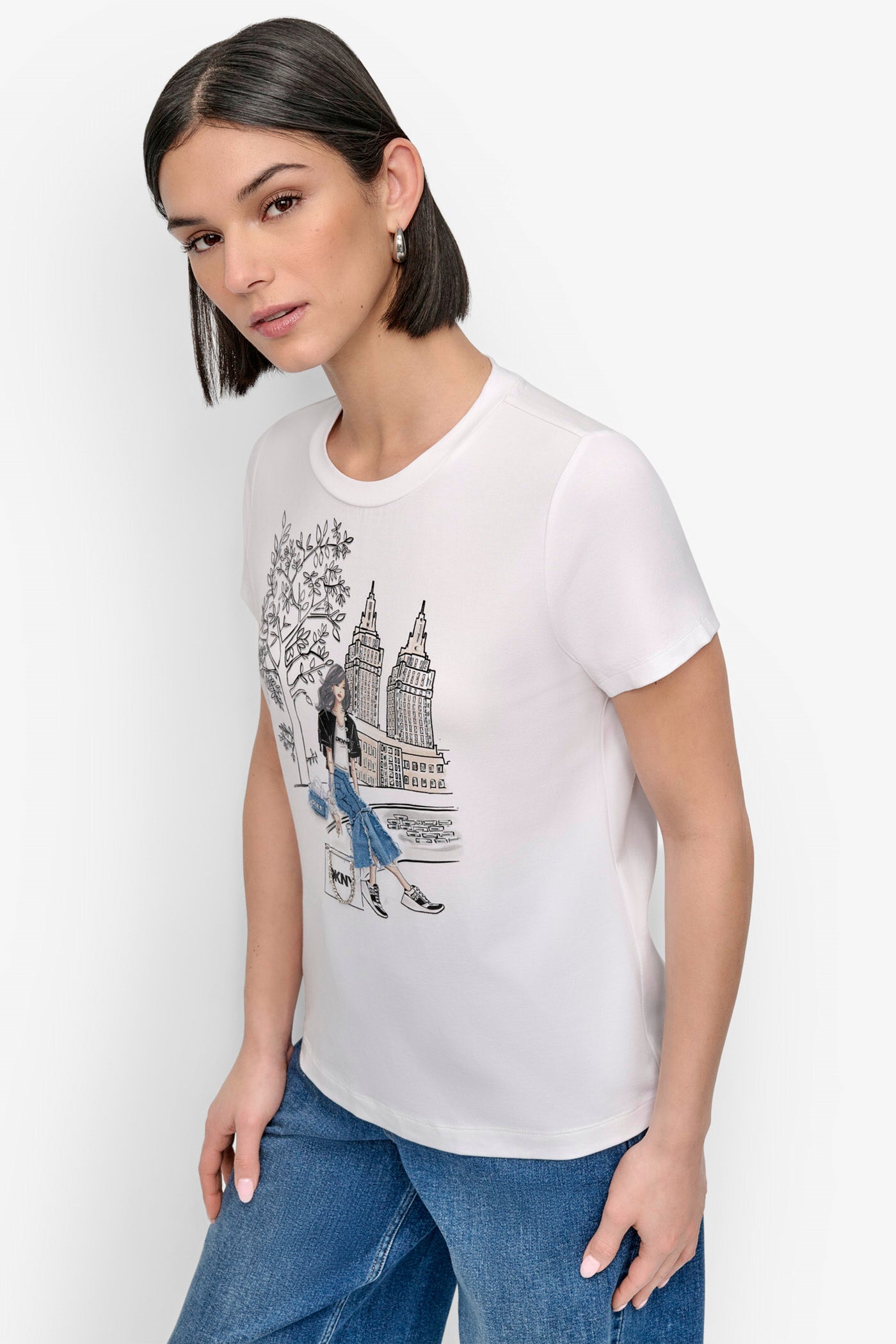 BOW BRIDGE EMBELLISHED GRAPHIC TEE VIEW 3