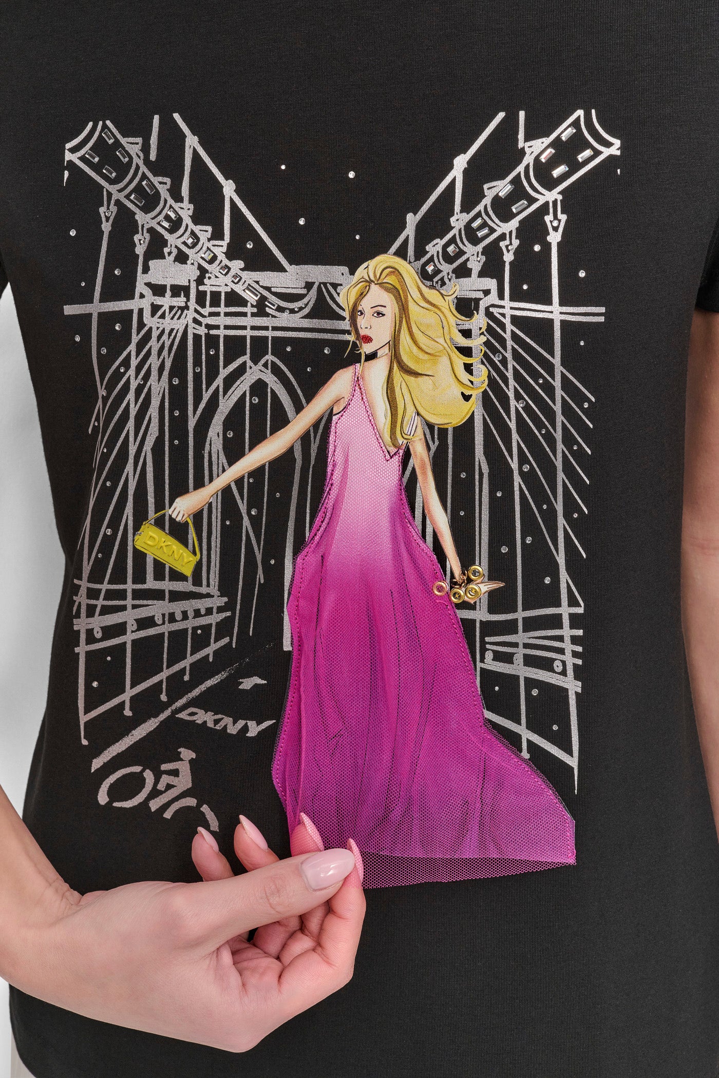 BROOKLYN BRIDGE EMBELLISHED TEE VIEW 4 | Tees & Tanks