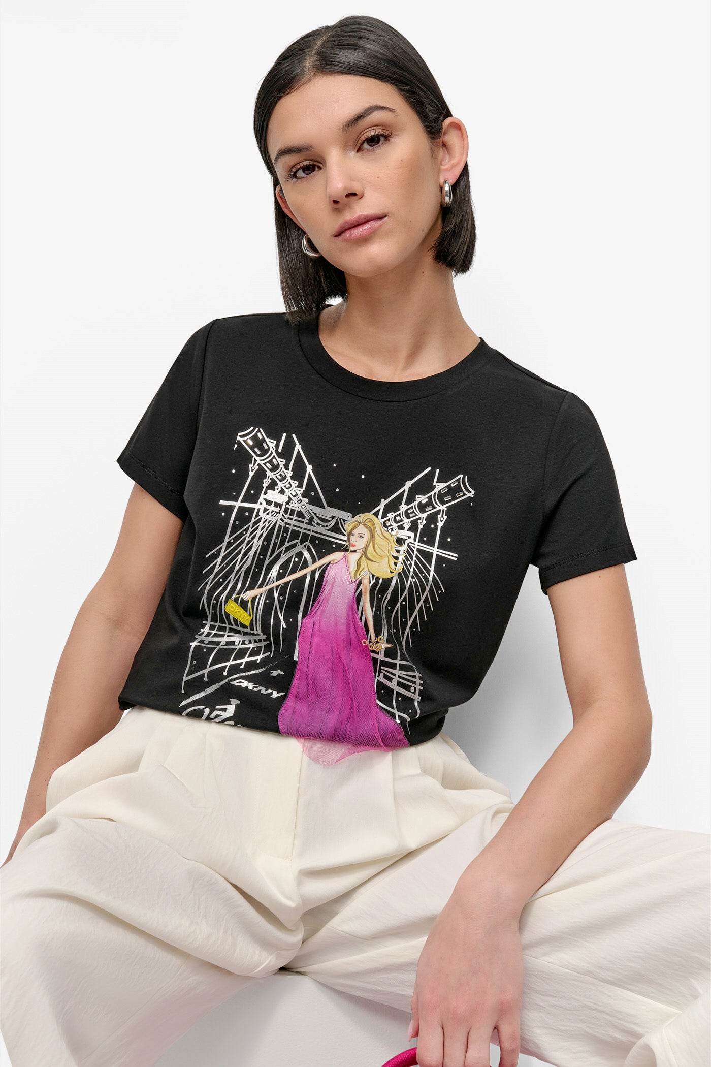 BOW BRIDGE EMBELLISHED GRAPHIC TEE VIEW 4