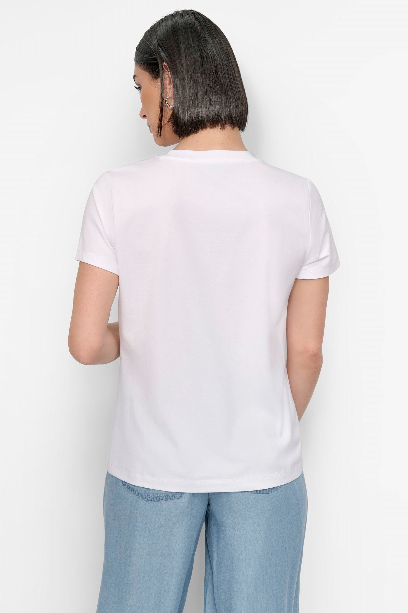 White FIFTH AVE EMBELLISHED GRAPHIC TEE, BACK VIEW | Tees & Tanks