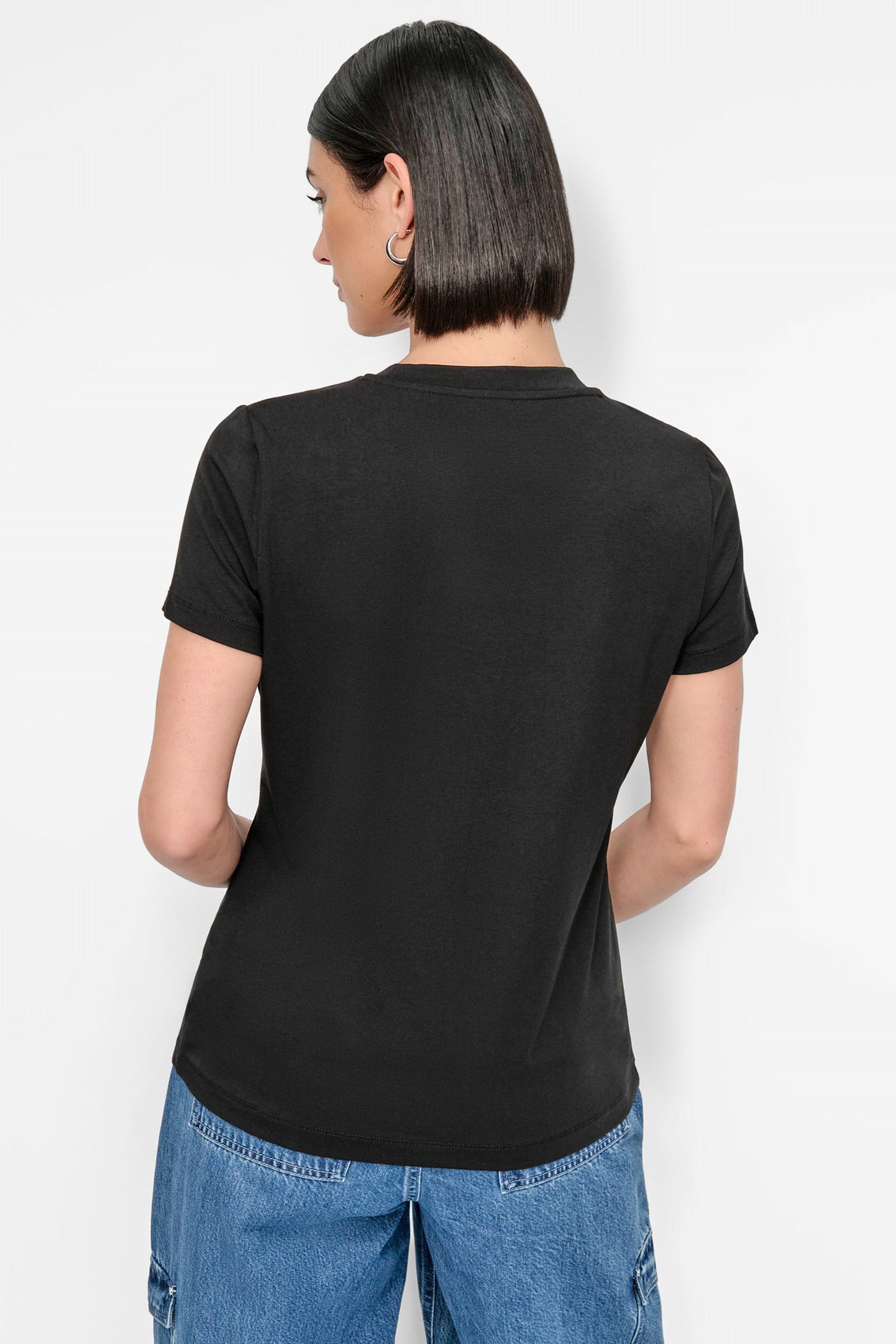 Black FIFTH AVE EMBELLISHED GRAPHIC TEE, BACK VIEW | Tees & Tanks