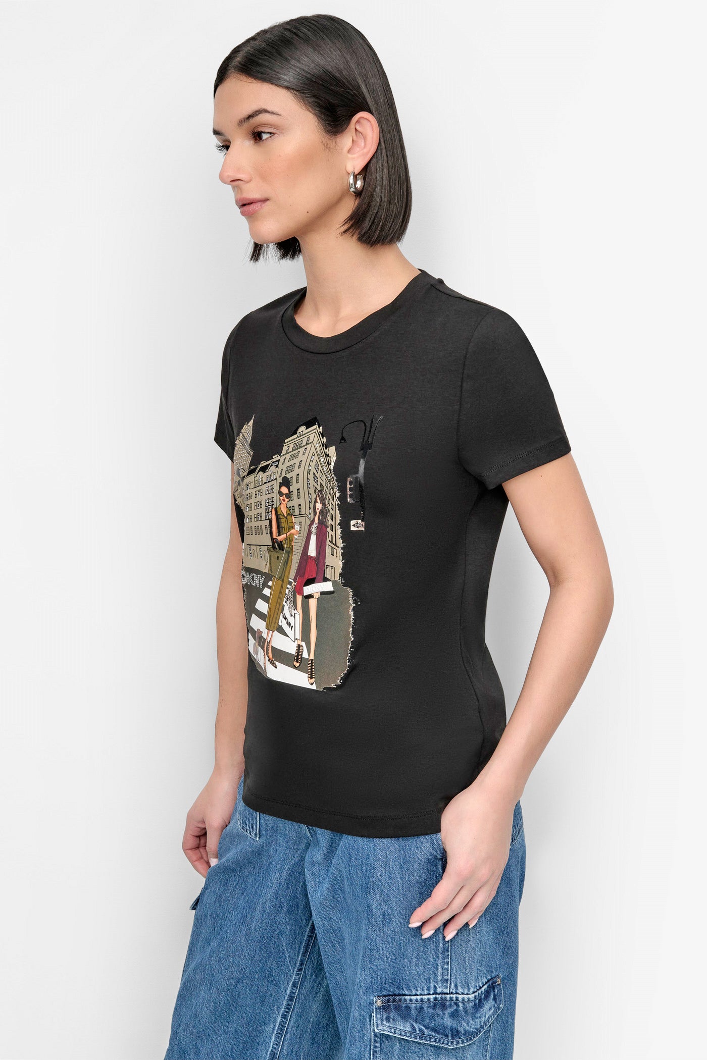 FIFTH AVE EMBELLISHED GRAPHIC TEE VIEW 3 | Tees & Tanks