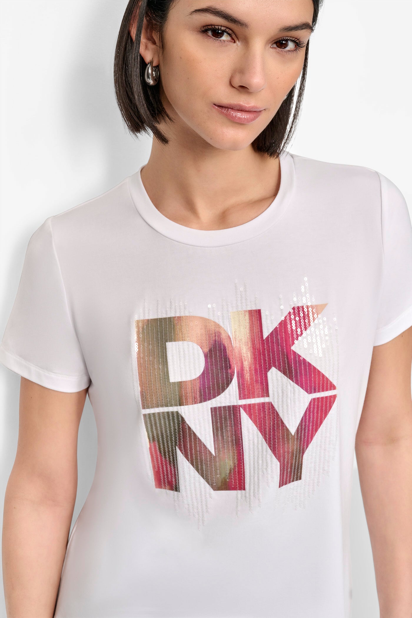 SHORT SLEEVE PRINTED STACK LOGO TEE VIEW 3 | Clothing