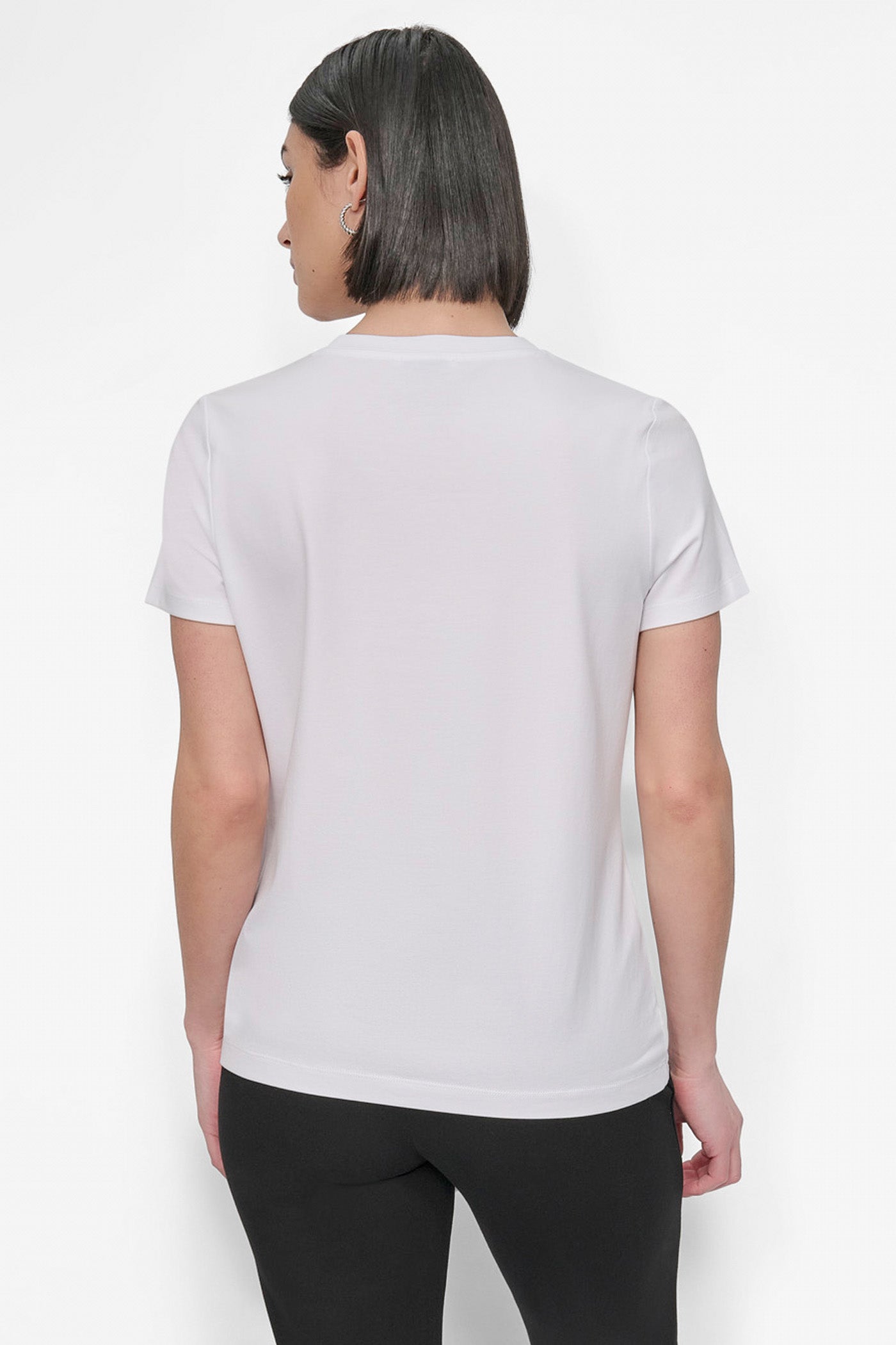 White SHORT SLEEVE NYC SKYLINE LOGO TEE, BACK VIEW | All Products