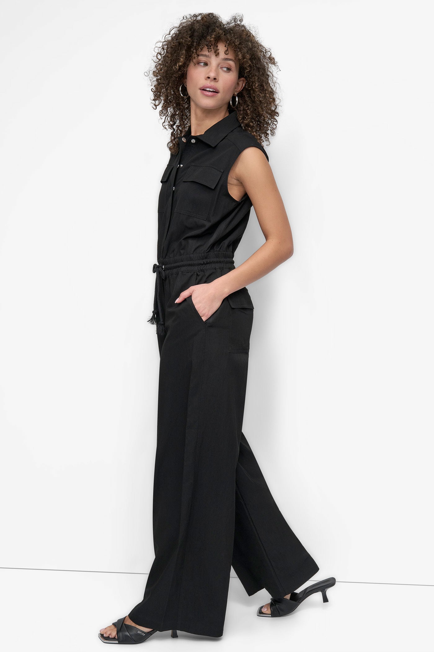 SLEEVELESS UTILITY JUMPSUIT VIEW 3 | 9-5 Edit