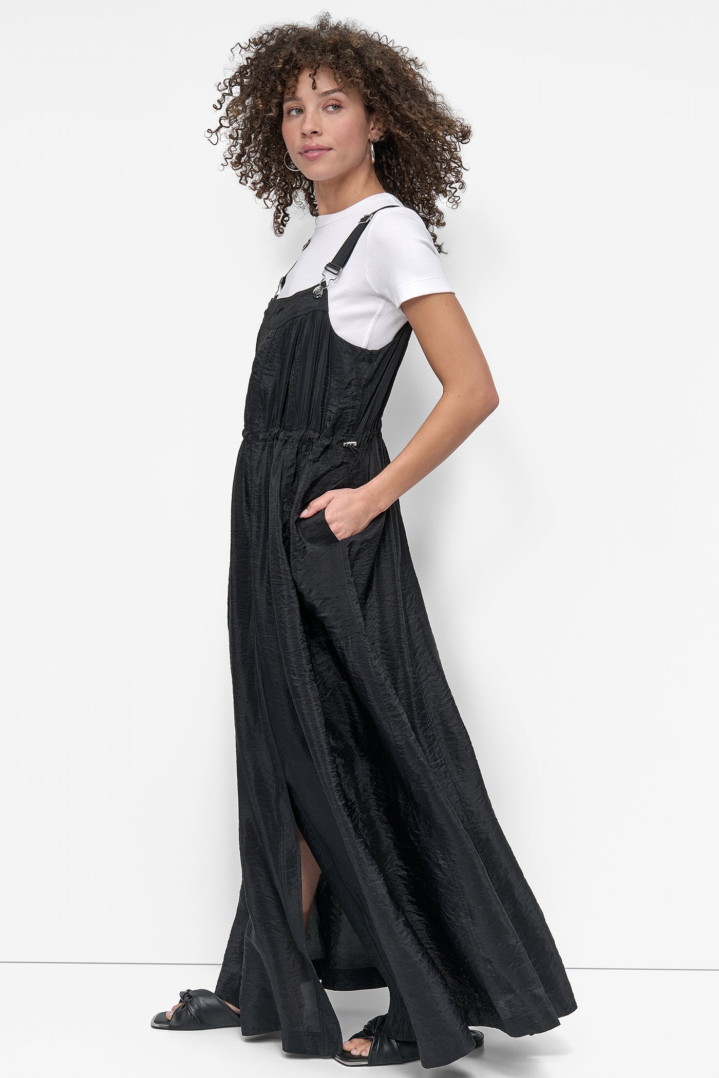SLEEVELESS OVERALL DRESS VIEW 3 | Summer Essentials