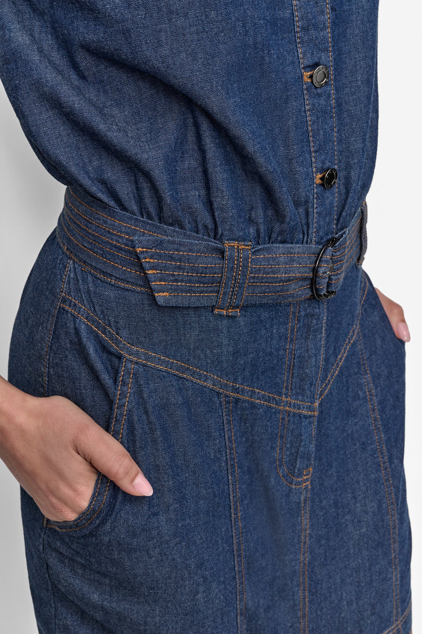 BUTTON FRONT DENIM MINI DRESS VIEW 5 | SALE DRESSES
