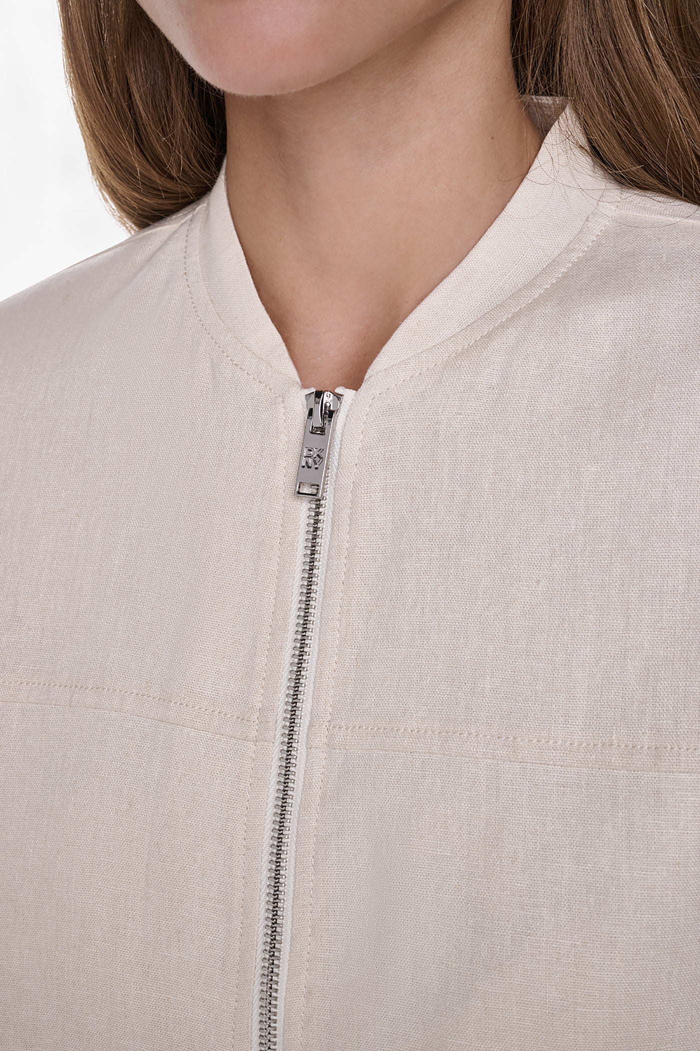 LINEN-BLEND ROLL-TAB SLEEVE BOMBER JACKET VIEW 9 | WOMENS COATS & JACKETS