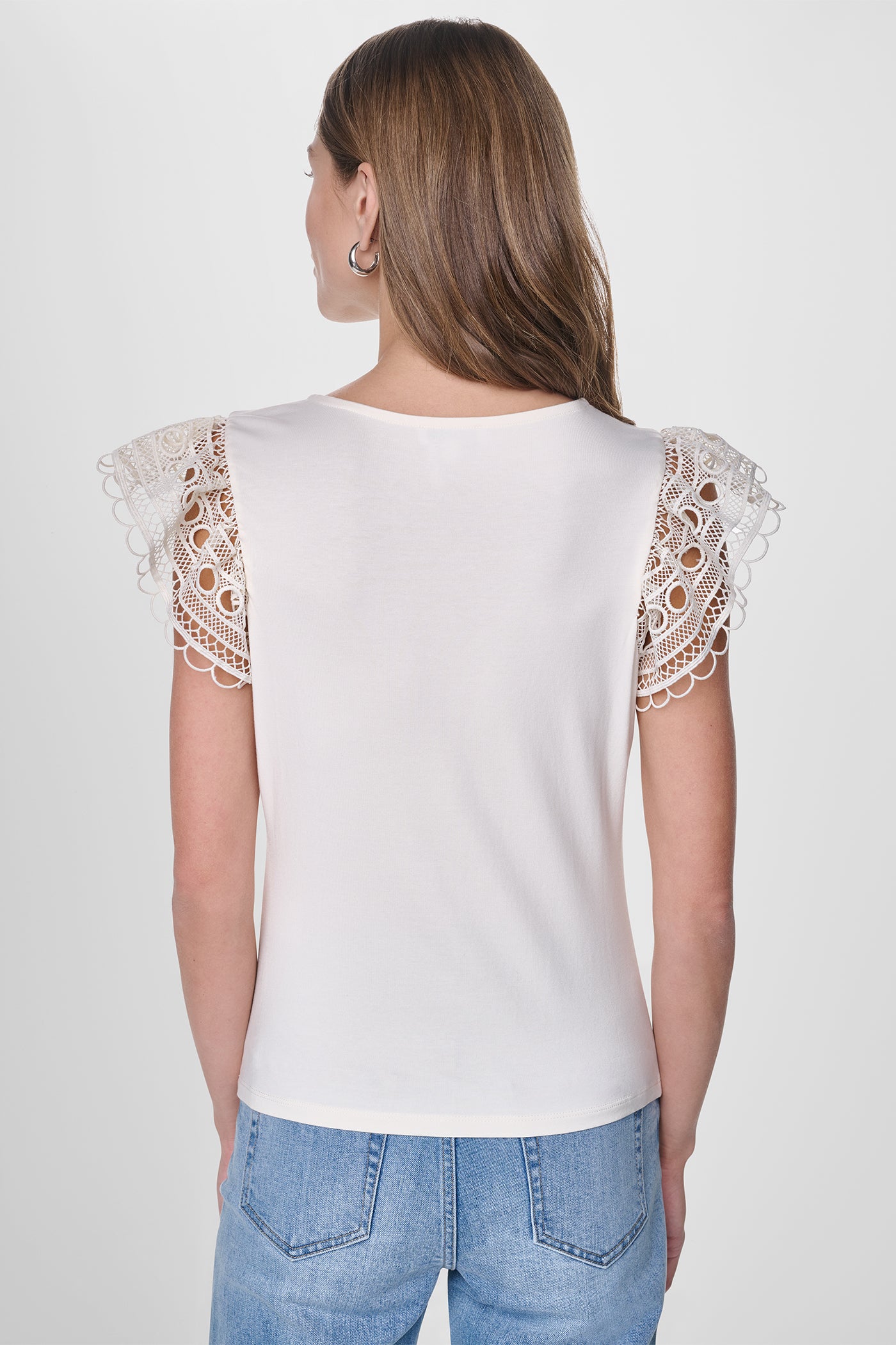 FLUTTER SLEEVE V-NECK TOP VIEW 3 | New clothing