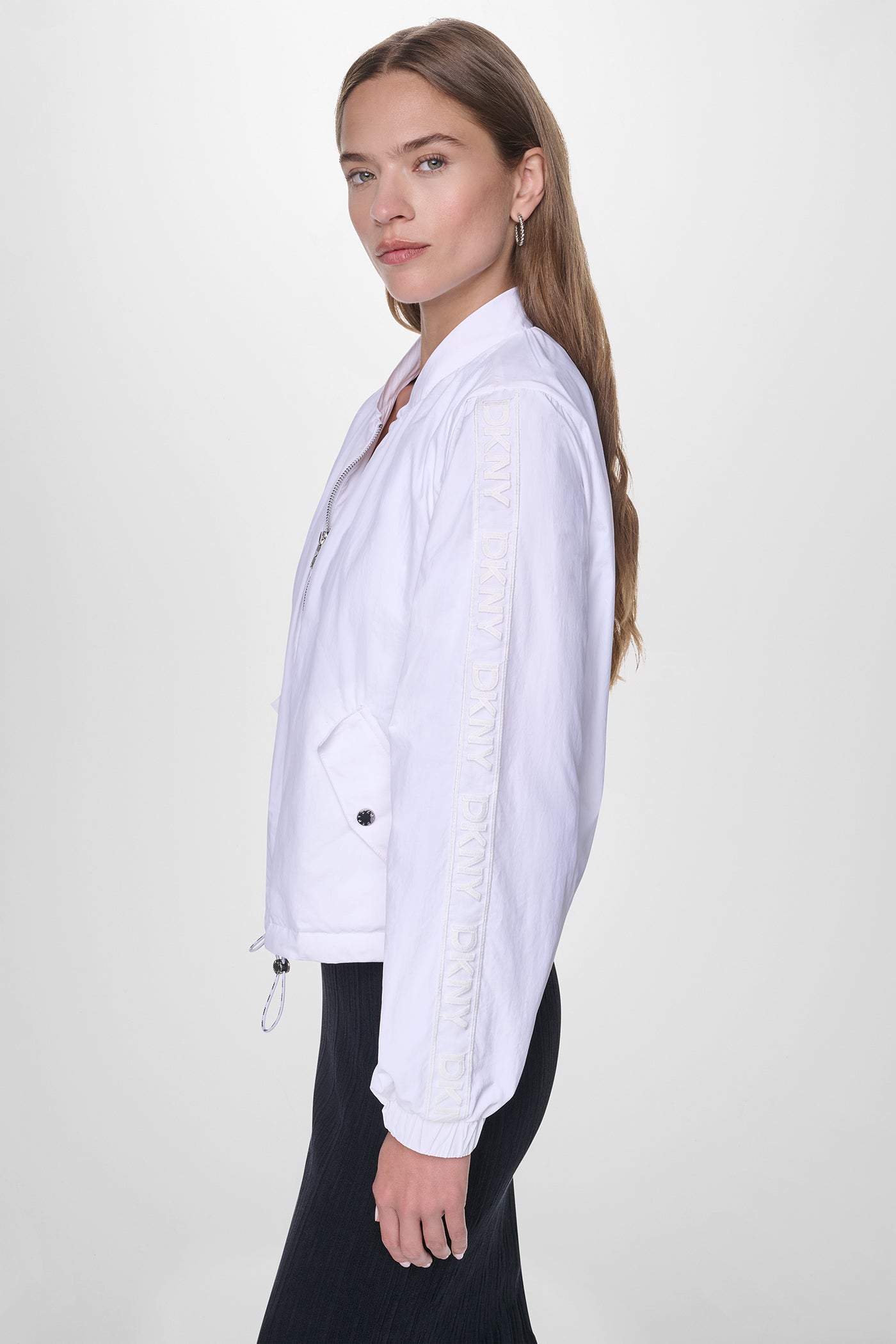 LOGO TRIM TECH JACKET VIEW 3 | WOMENS COATS & JACKETS