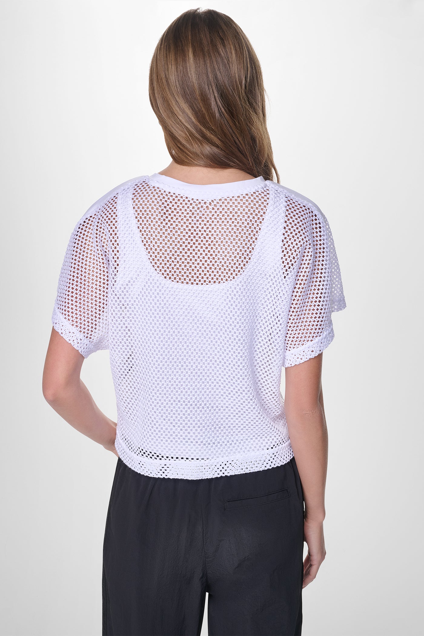 MESH LOGO TEE VIEW 3 | WOMEN'S SWEATERS & TOPS