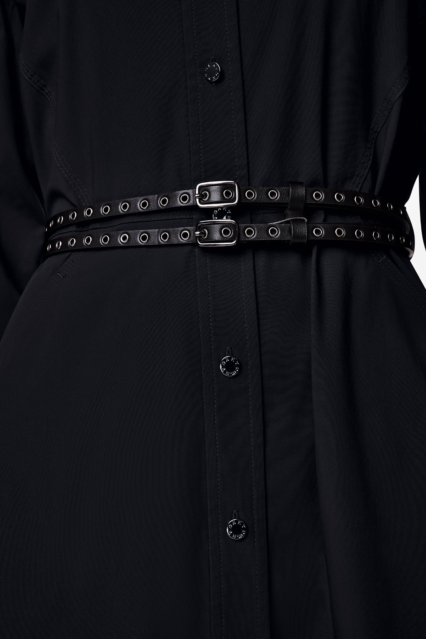 Roll Tab Belted Poplin Dress | DKNY