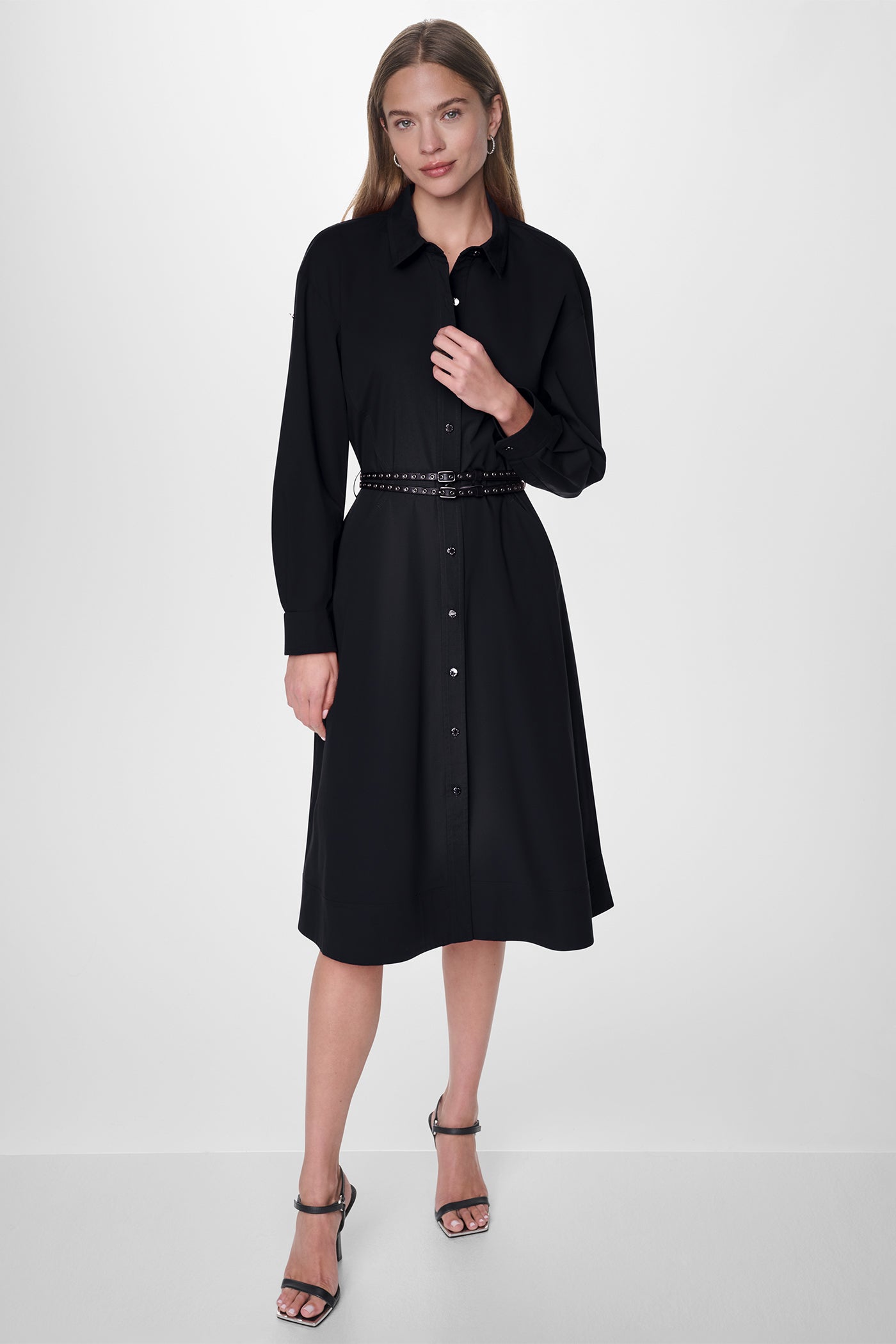 ROLL TAB BELTED POPLIN DRESS VIEW 5 | New Arrivals