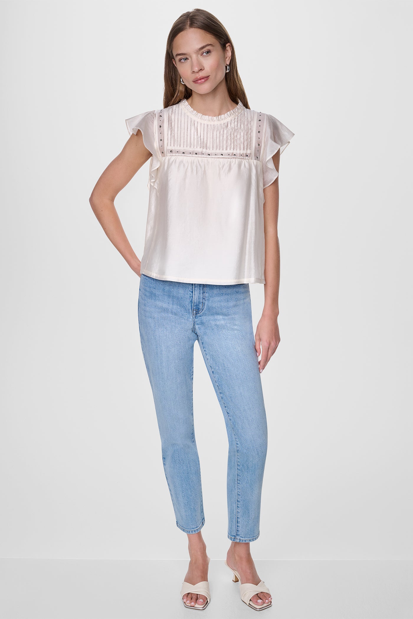 PLEATED STUDDED BLOUSE VIEW 6 | New clothing