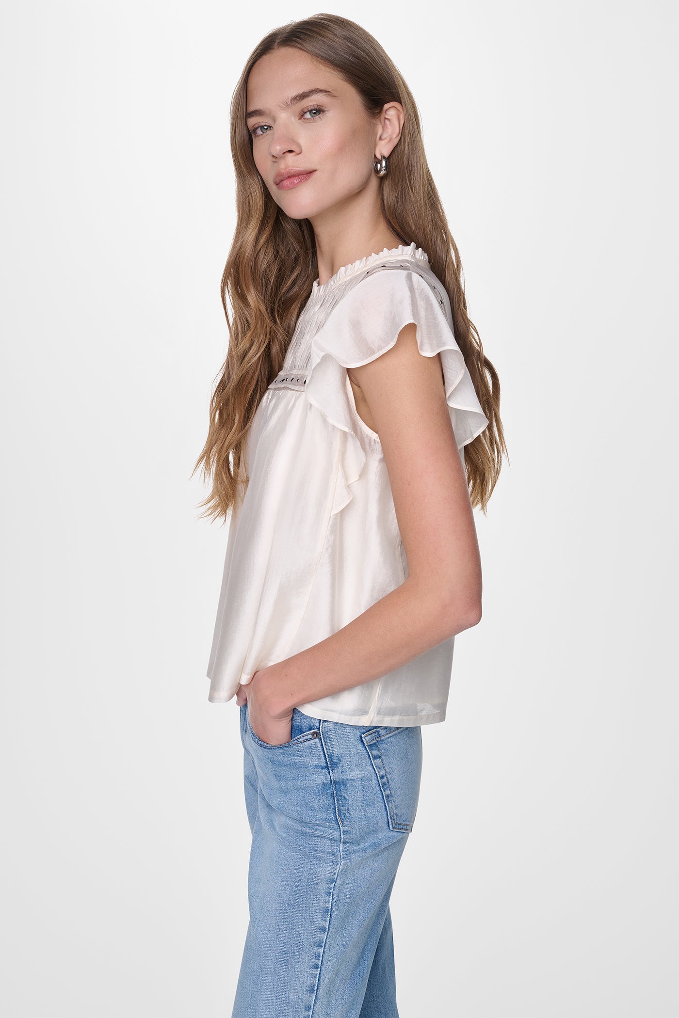 PLEATED STUDDED BLOUSE VIEW 4 | New clothing