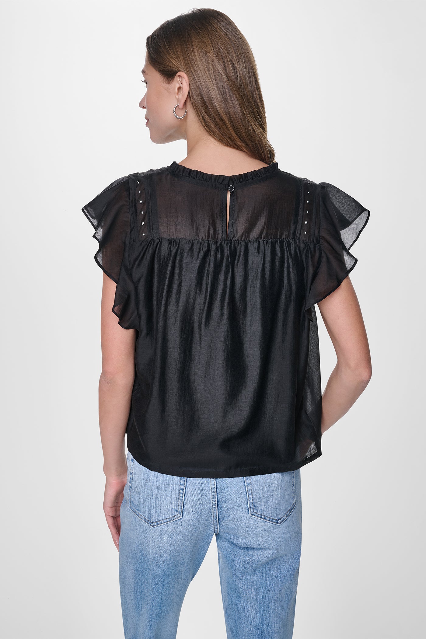 PLEATED STUDDED BLOUSE VIEW 3 | New clothing