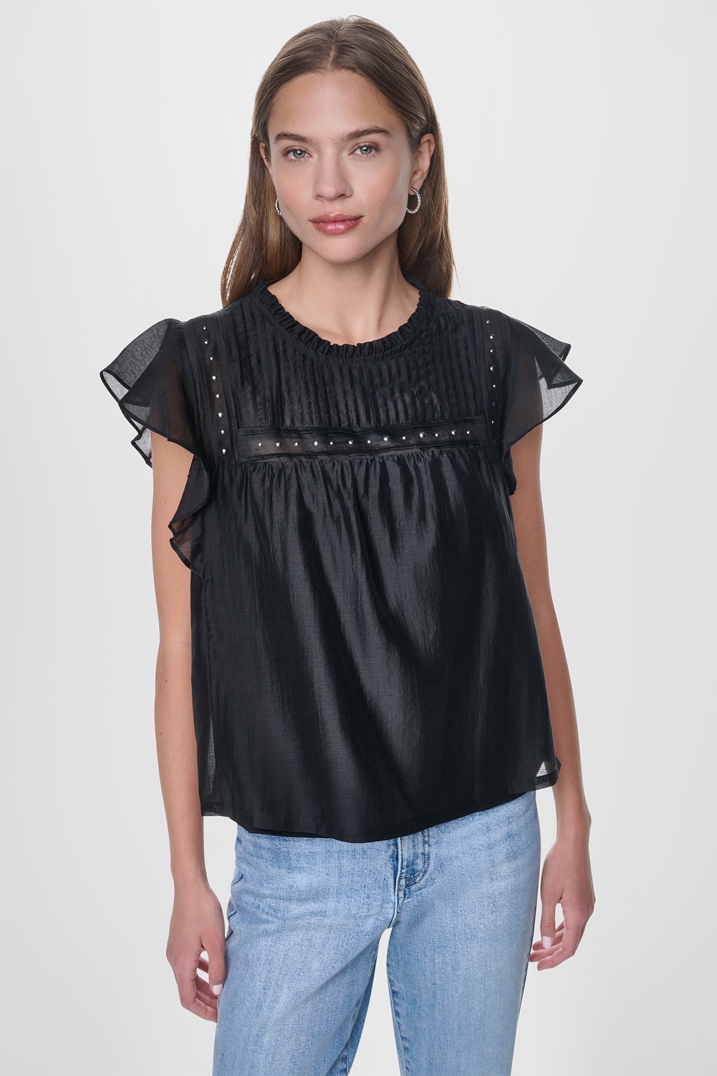 PLEATED STUDDED BLOUSE VIEW 5 | New clothing