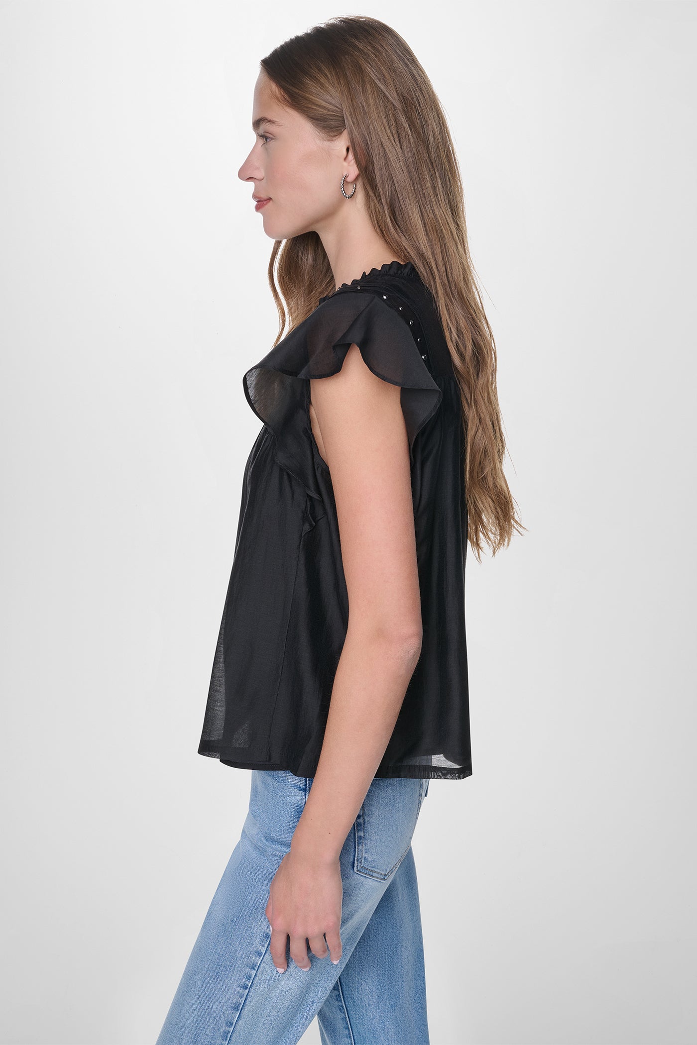 PLEATED STUDDED BLOUSE VIEW 4 | New clothing